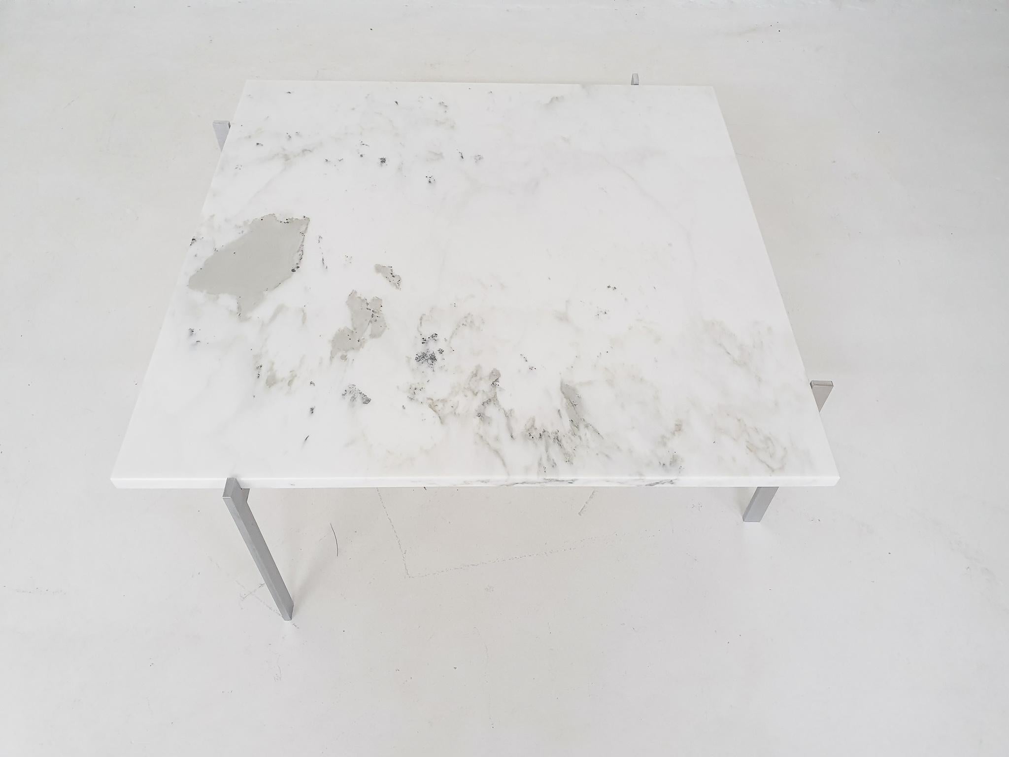 Table basse en marbre Statuario PK61 de Poul Kjaerholm pour E. Kold Christensen en vente 3