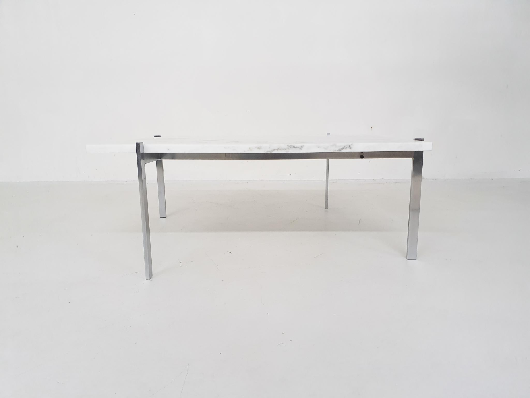 Metal Poul Kjaerholm for E. Kold Christensen PK61 Statuario Marble Coffee Table For Sale