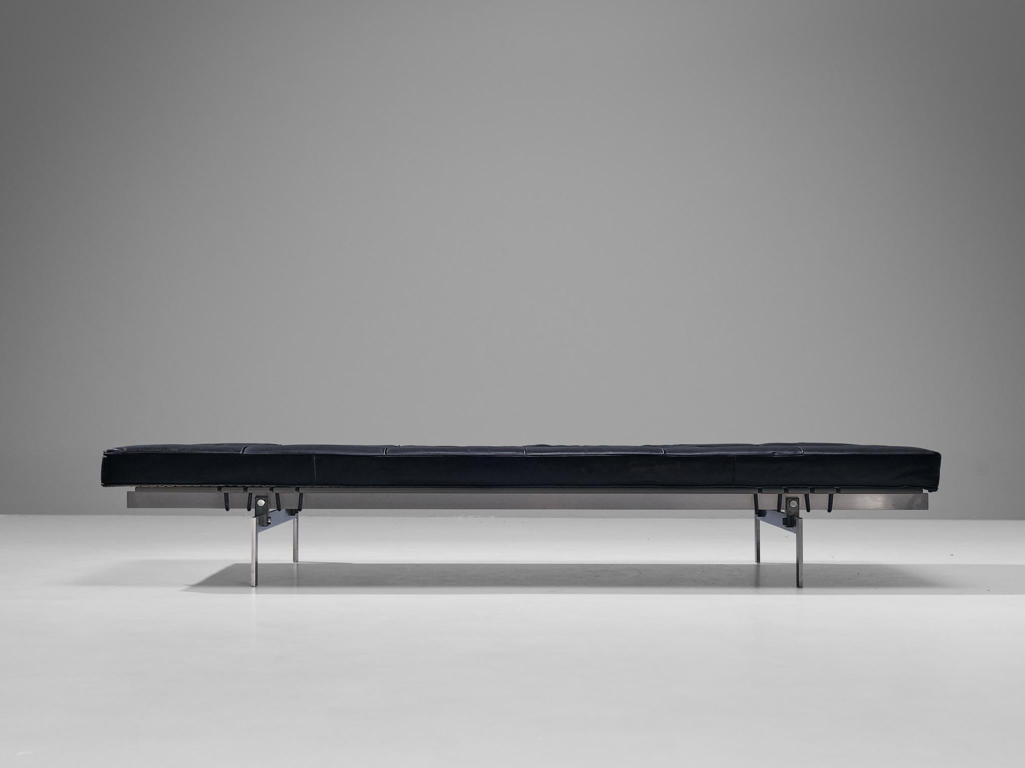 Poul Kjærholm for E. Kold Christensen 'PK80' Daybed in Leather and Steel  In Good Condition In Waalwijk, NL