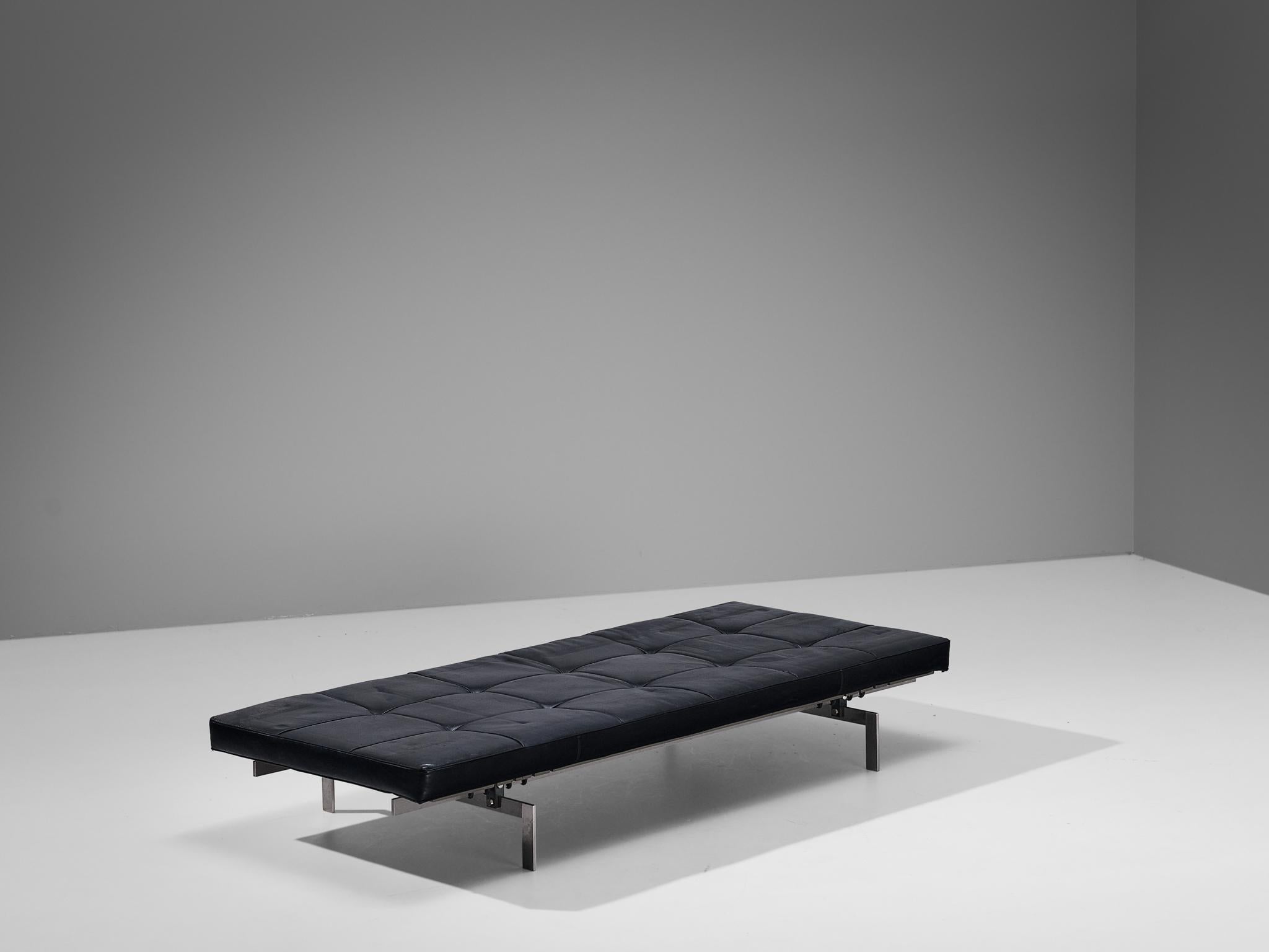 Mid-20th Century Poul Kjærholm for E. Kold Christensen 'PK80' Daybed in Leather and Steel 