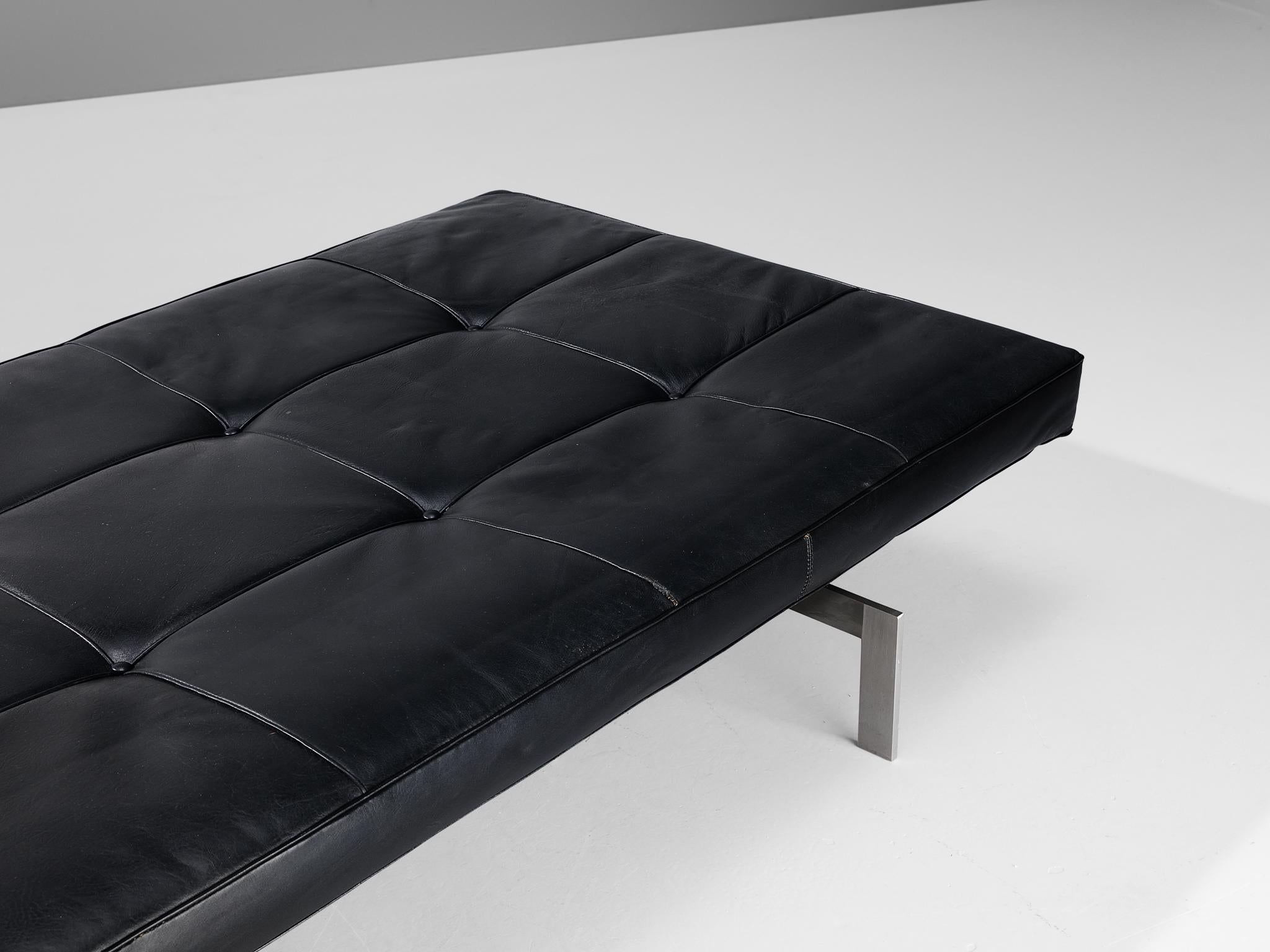 Poul Kjærholm for E. Kold Christensen 'PK80' Daybed in Leather and Steel  1