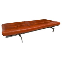 Poul Kjaerholm for Fritz Hansen PK 80 Tufted Leather and Flat Bar Steel Daybed