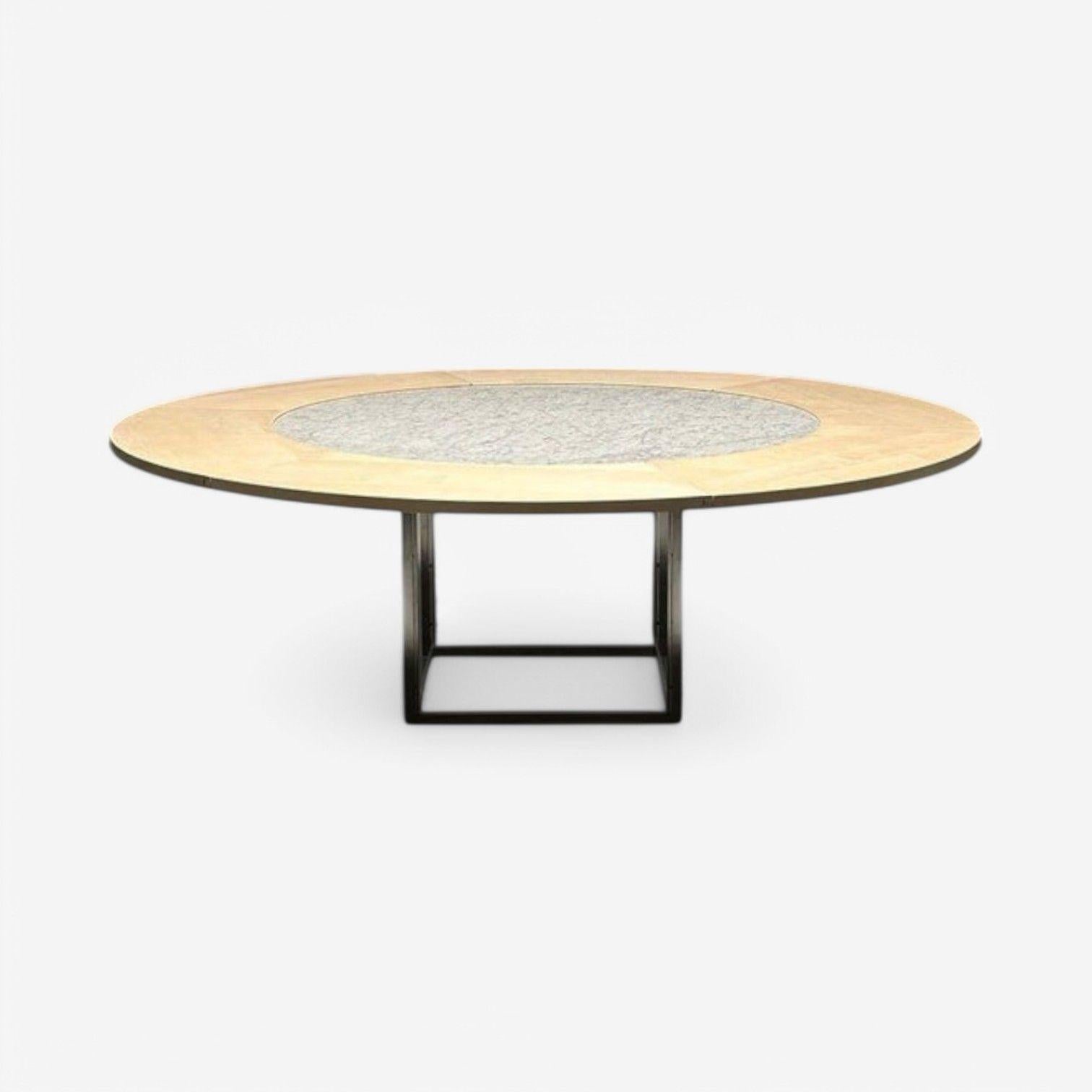 Mid-Century Modern Table de salle à manger PK-54 de Fritz Hansen, marbre, érable, acier, Poul Kjaerholm, 2011 en vente