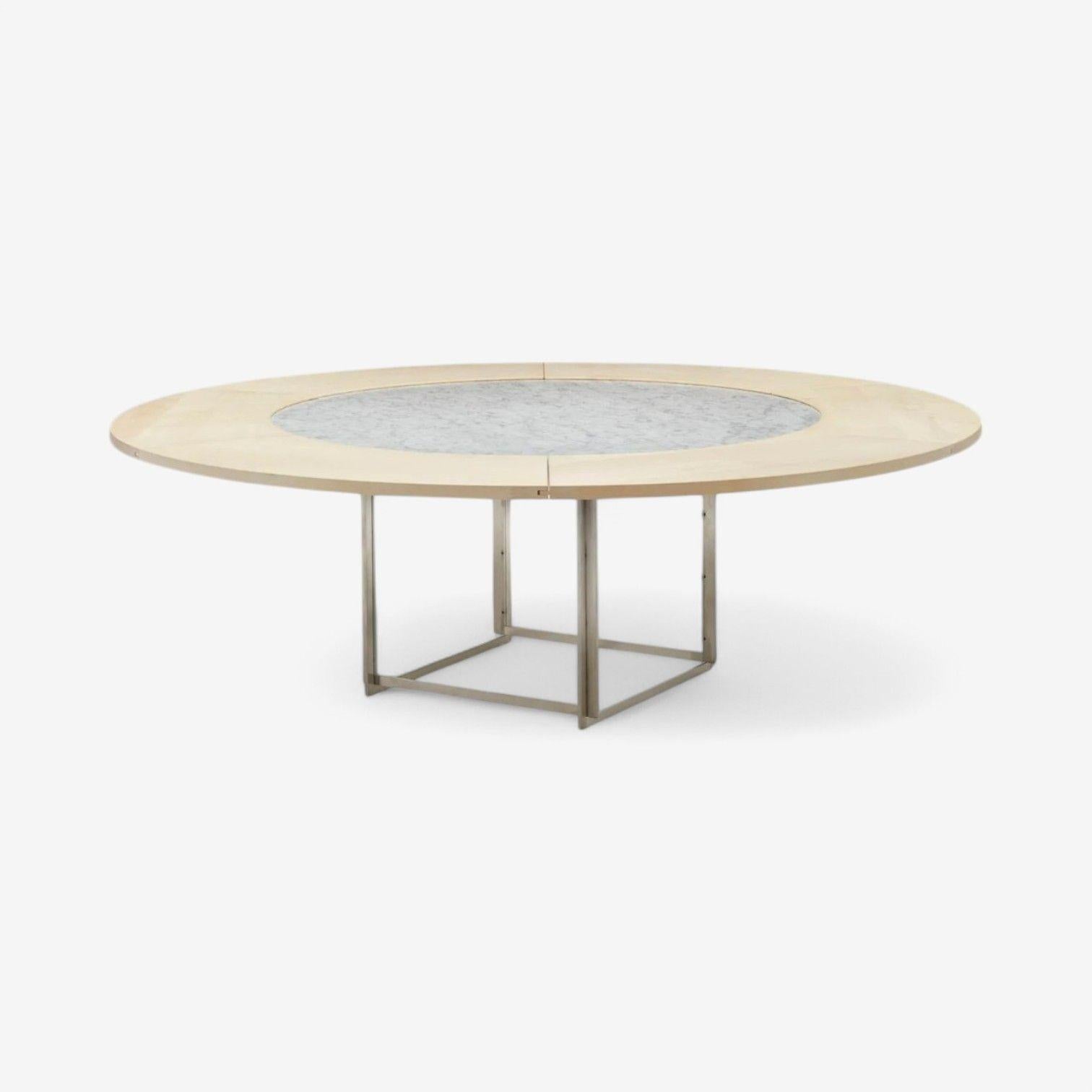 Danois Table de salle à manger PK-54 de Fritz Hansen, marbre, érable, acier, Poul Kjaerholm, 2011 en vente