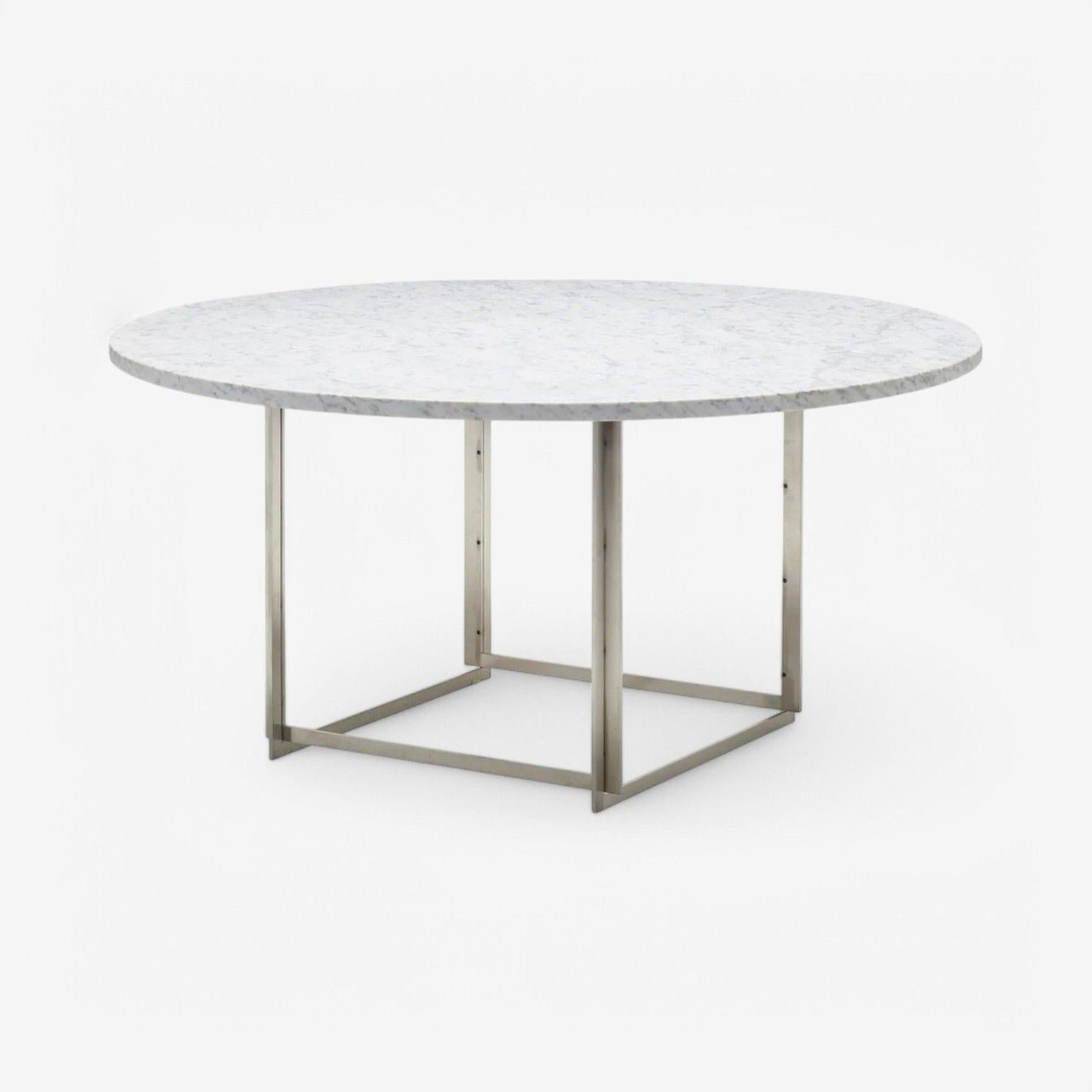 Acier Table de salle à manger PK-54 de Fritz Hansen, marbre, érable, acier, Poul Kjaerholm, 2011 en vente