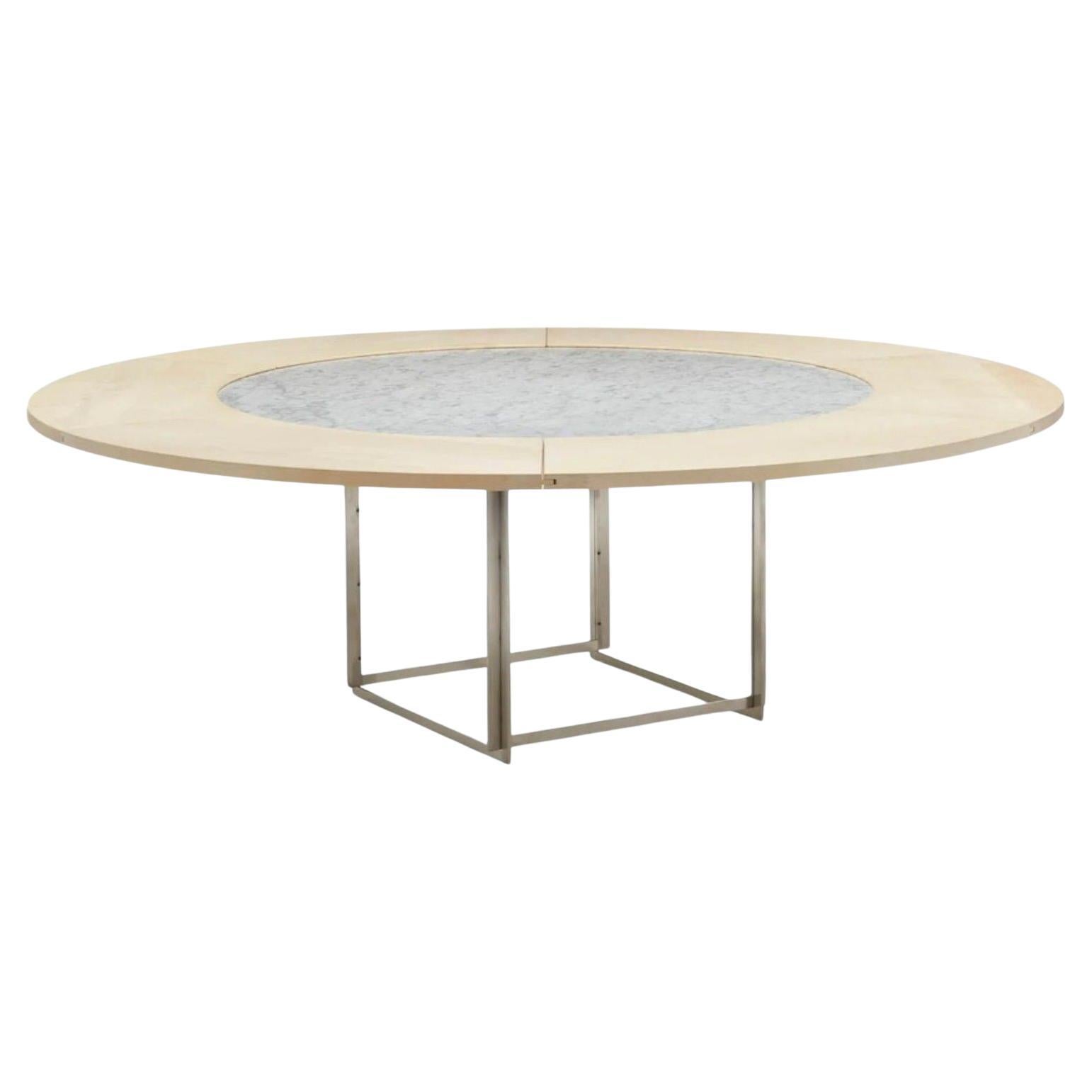 Table de salle à manger PK-54 de Fritz Hansen, marbre, érable, acier, Poul Kjaerholm, 2011