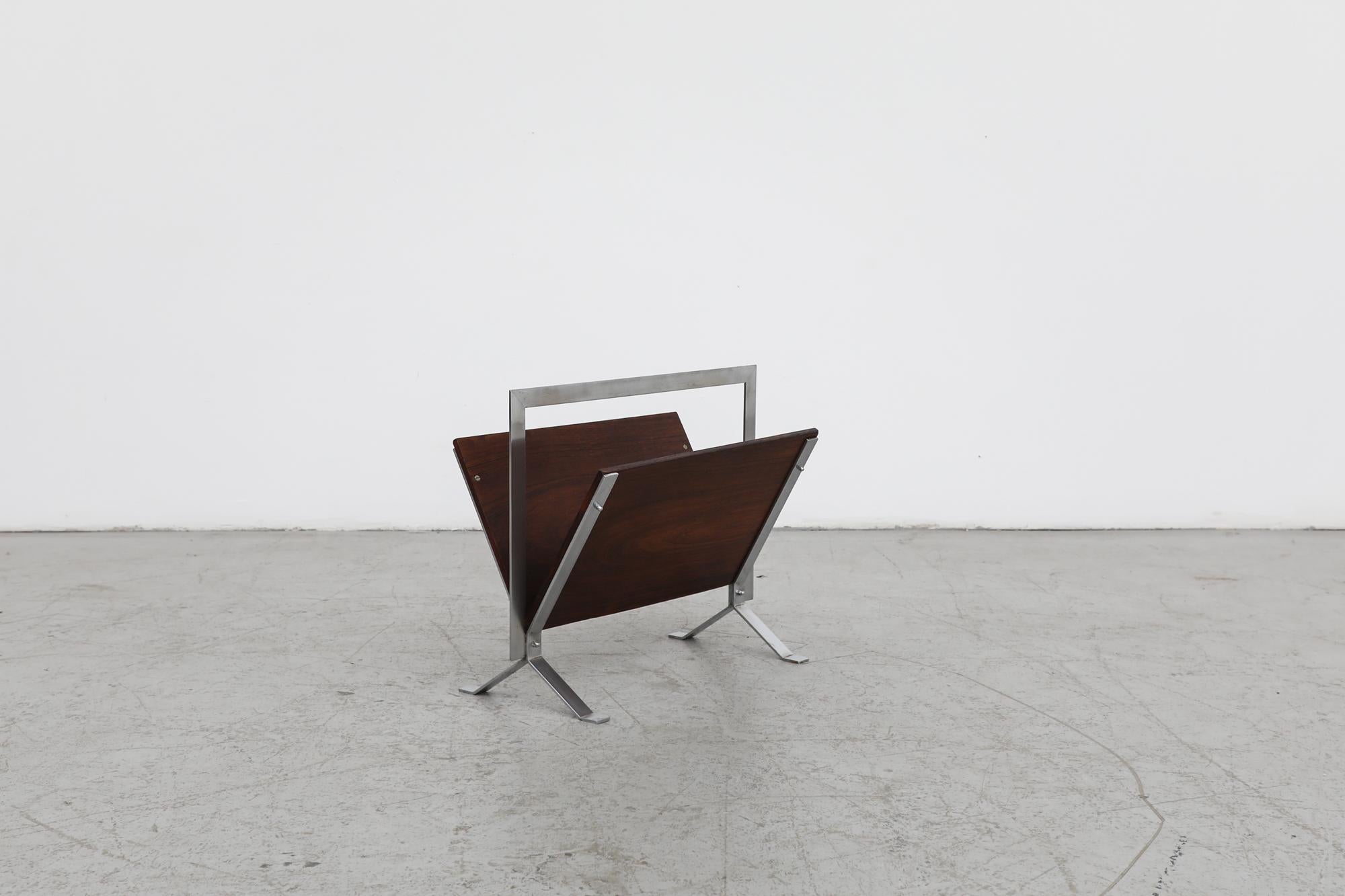 Poul Kjaerholm Inspired Mid-Century Magazine Rack In Good Condition In Los Angeles, CA