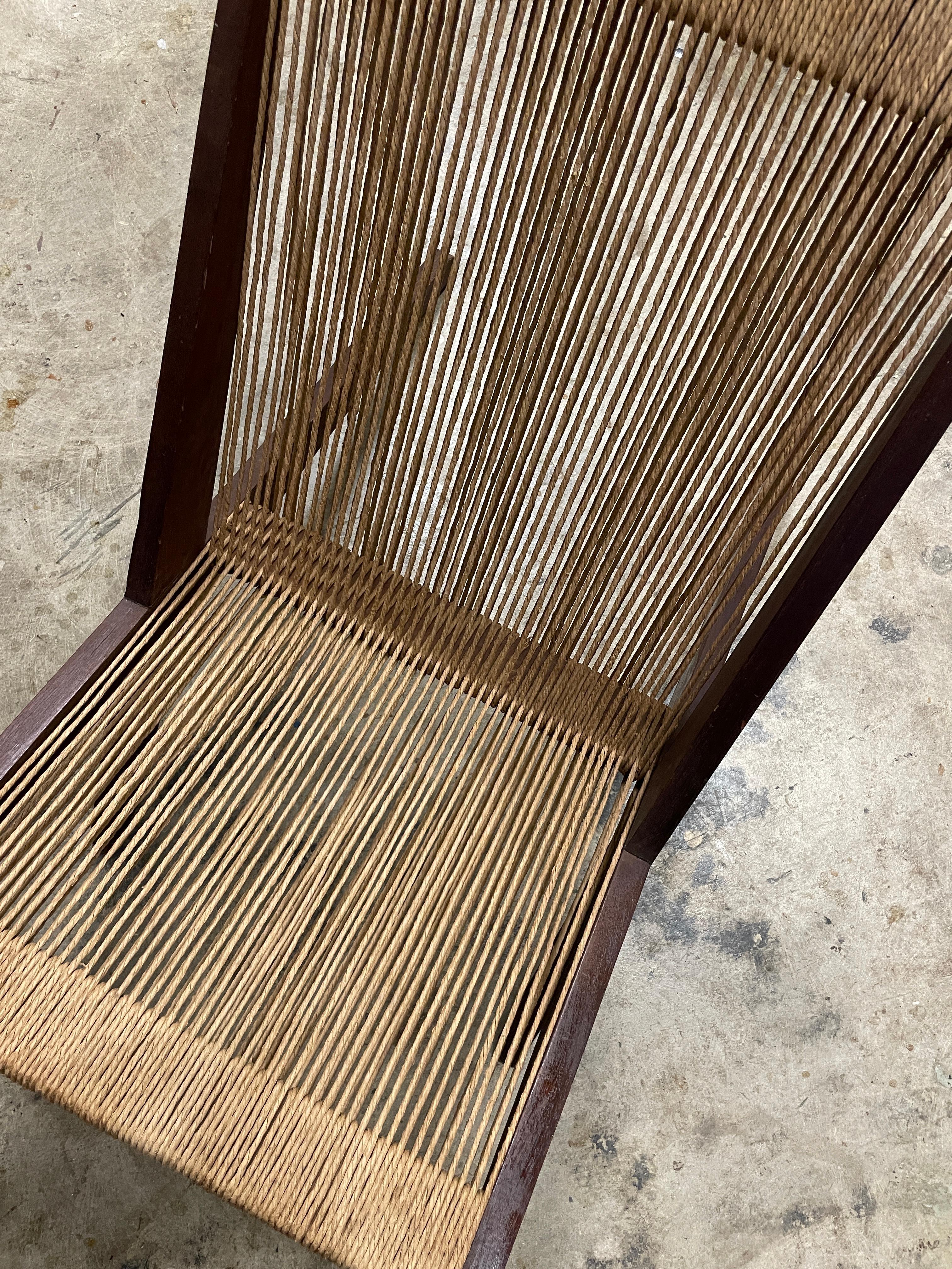 Sedia in corda di Poul Kjaerholm & Jorgen Hoj Attribuito in vendita 3