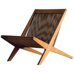 Poul Kjaerholm & Jørgen Høj (Attribution) Lounge Chair, Oak, Rope, Denmark 1950s