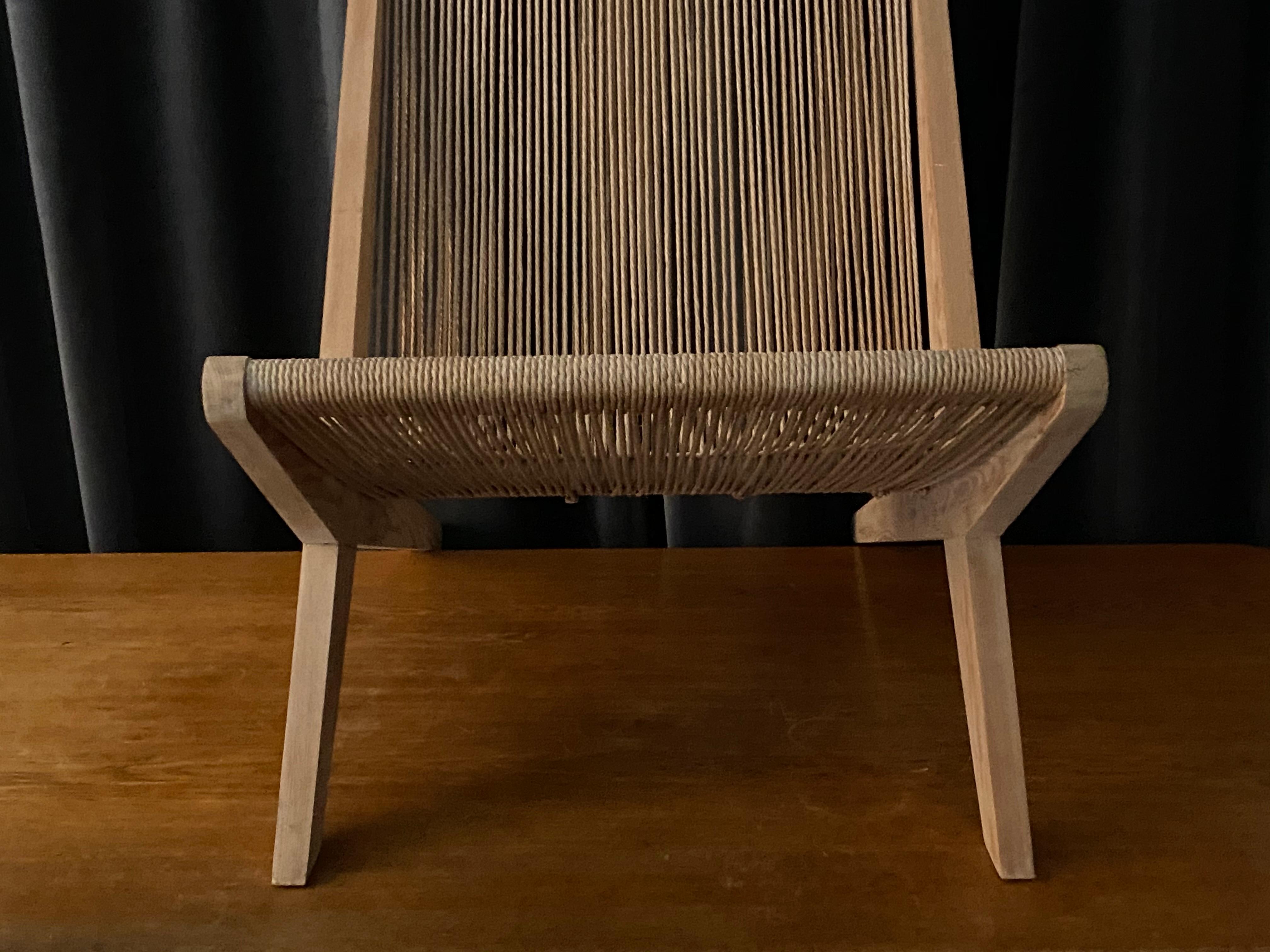 Poul Kjaerholm & Jørgen Høj 'Attribution' Lounge Chair, Pine Rope, Denmark 1960s 7