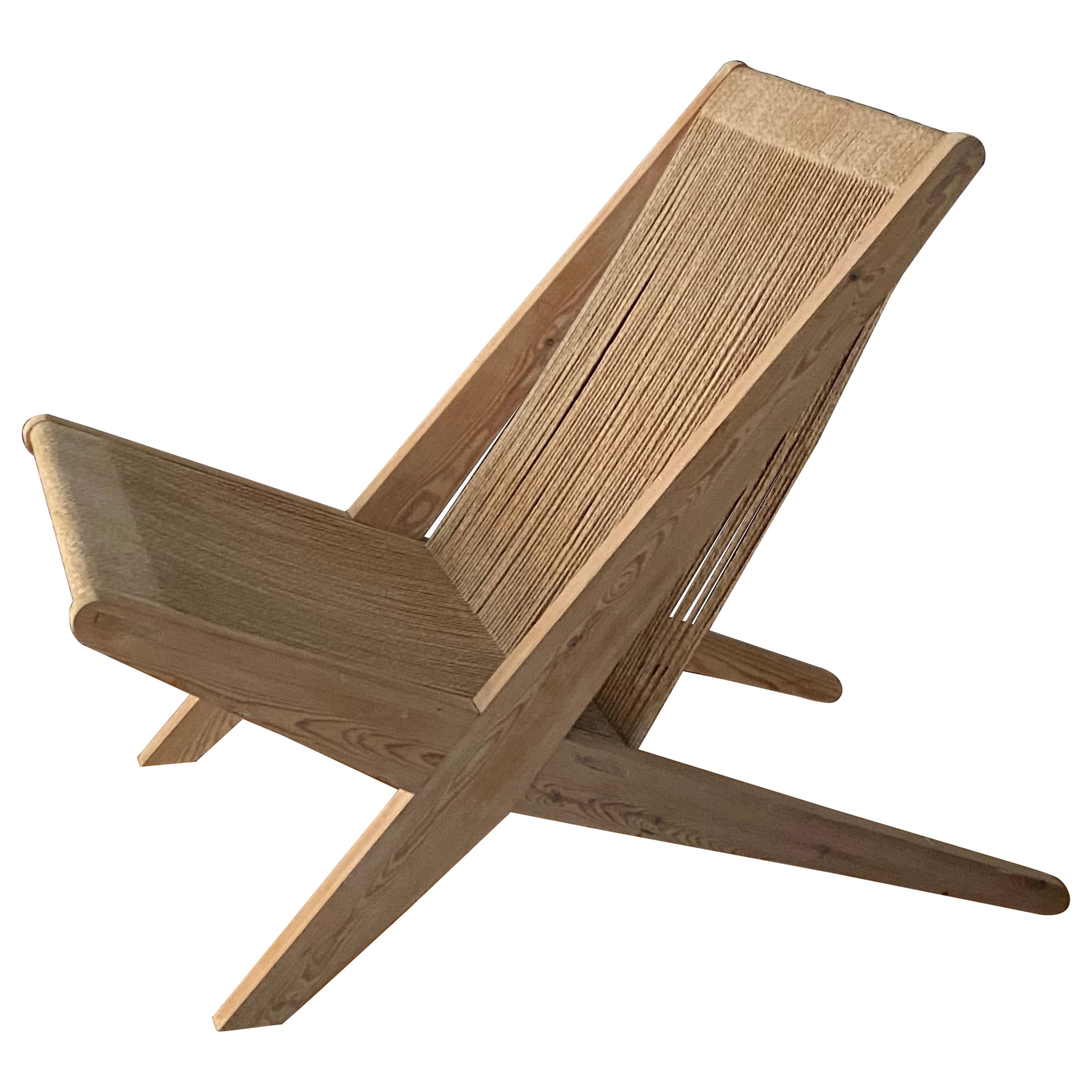 Poul Kjaerholm & Jørgen Høj 'Attribution' Lounge Chair, Pine Rope, Denmark 1960s