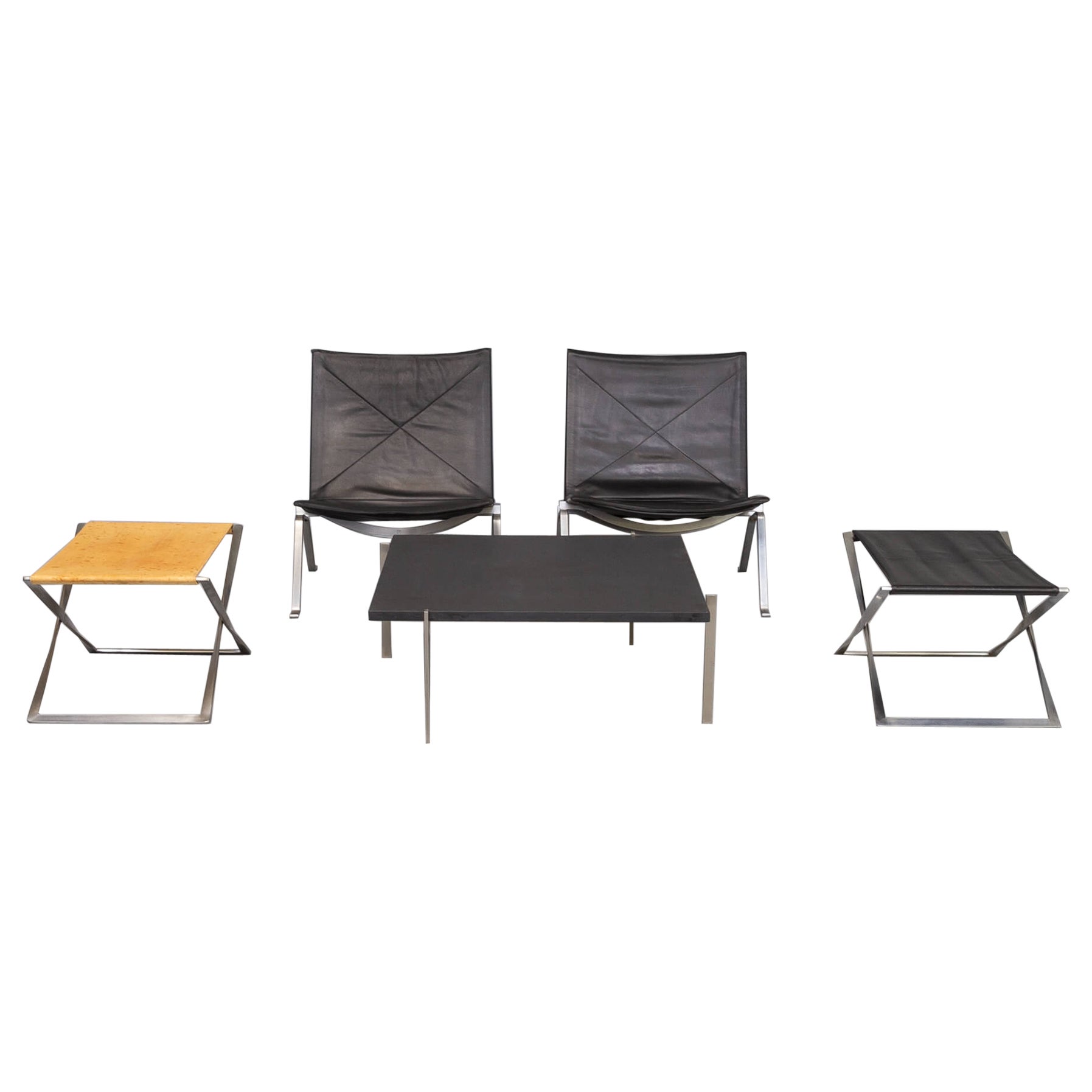 Poul Kjaerholm living room set PK22, PK61, PK91, PK101 for EKC set/6