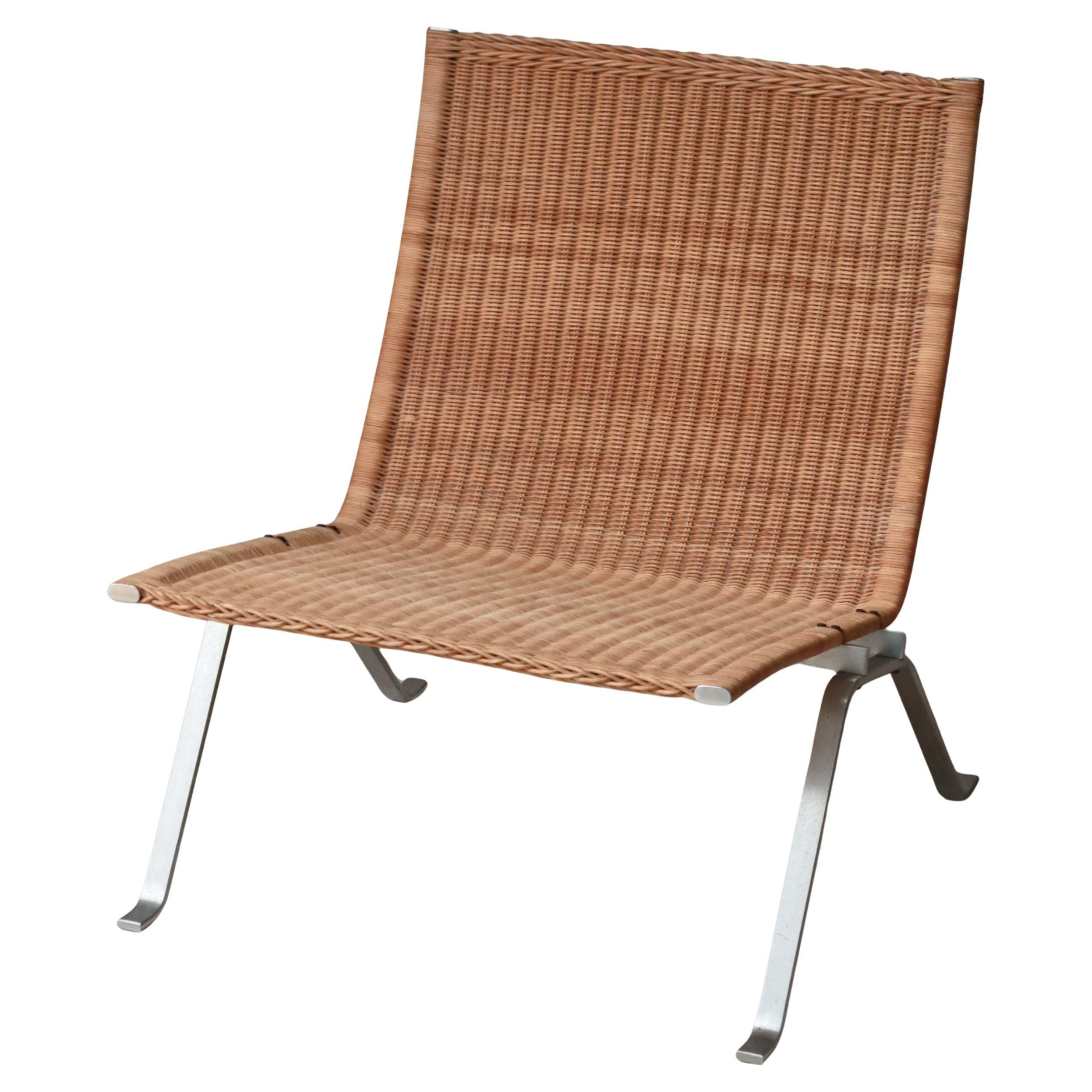 Chaise longue "PK-22" en osier de Poul Kjærholm par E. Kold Christensen, années 1960