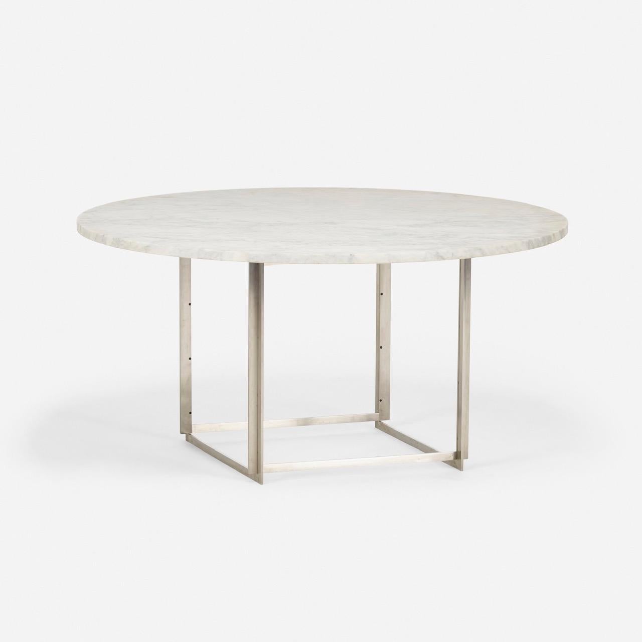 Mid-Century Modern Poul Kjaerholm Marble and Maple PK54 Round Dining Table