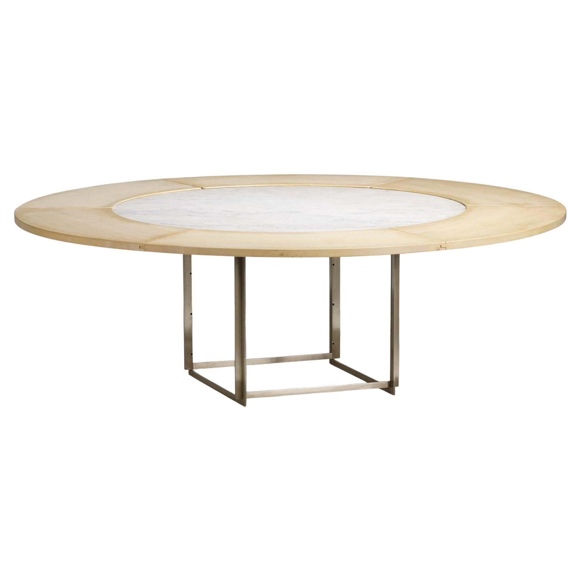 Poul Kjaerholm Marble and Maple PK54 Round Dining Table