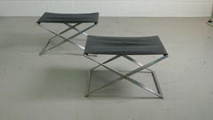 Tabouret pliant PK-91 de Poul Kjaerholm, première production, estampillé Ek-C