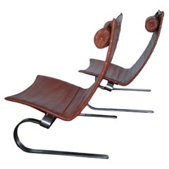 Poul Kjaerholm Pair of PK20 Lounge Chair in Leather for E. Kold Christensen