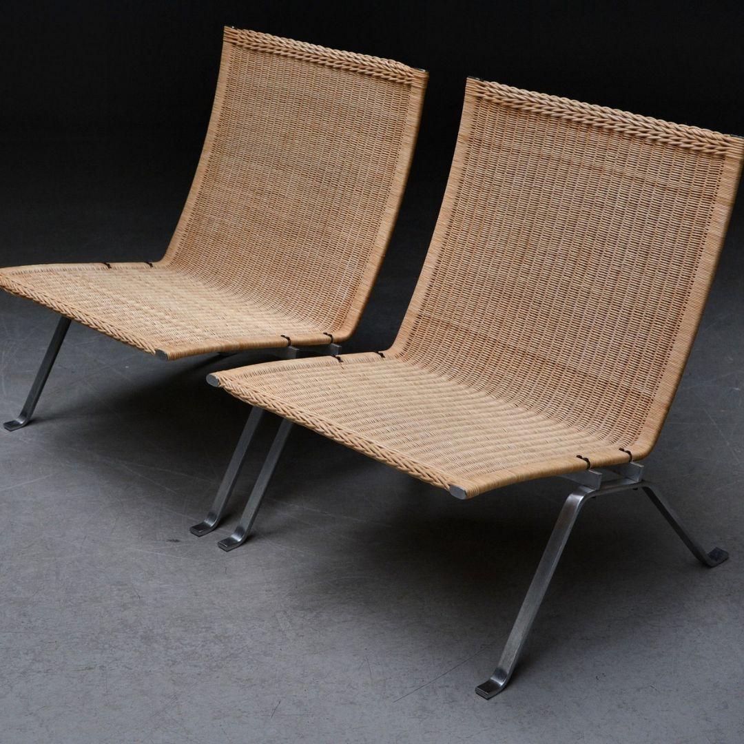 Poul Kjærholm, Pair of PK22 Lounge Chairs, Denmark, 1985 In Good Condition For Sale In Amsterdam, NL