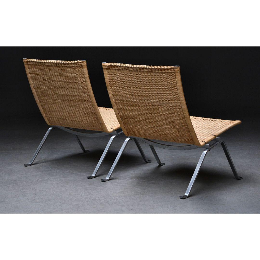Late 20th Century Poul Kjærholm, Pair of PK22 Lounge Chairs, Denmark, 1985 For Sale