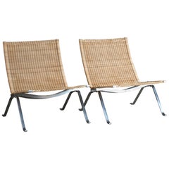 Used Poul Kjærholm Pair of PK22 for Fritz Hansen