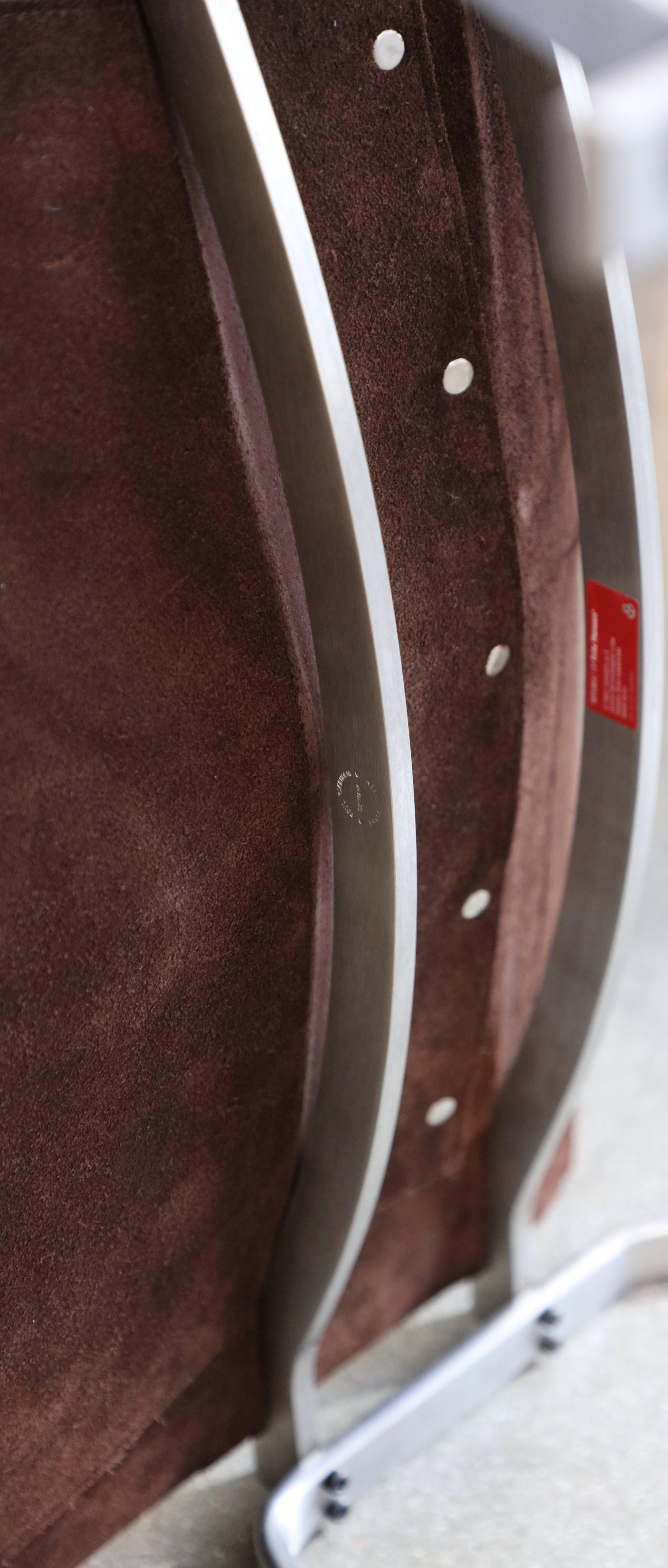 Poul Kjaerholm PK 22 Stuhl von Fritz Hansen in braunem Wildleder 3