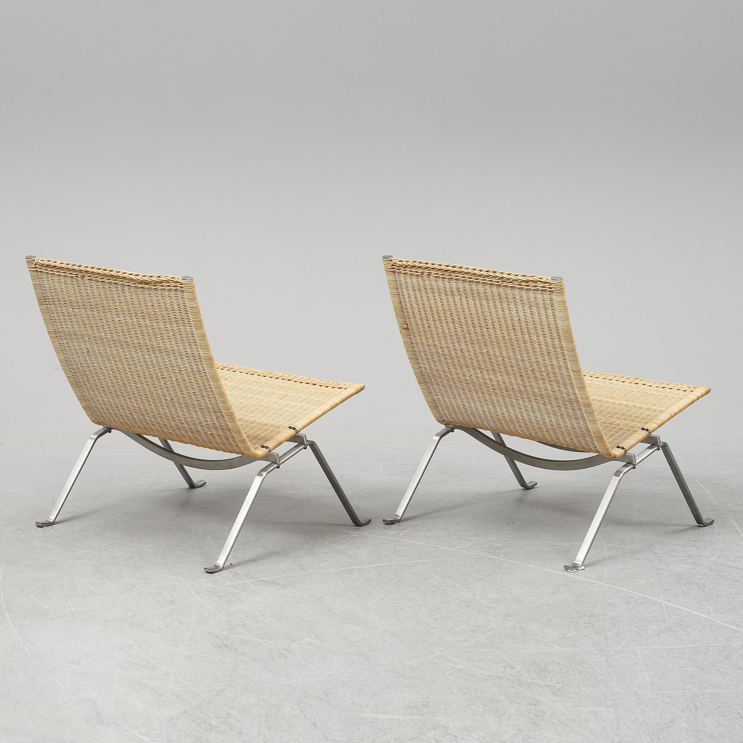 Danish Poul Kjaerholm PK-22 Pair of Easy Chairs For Sale