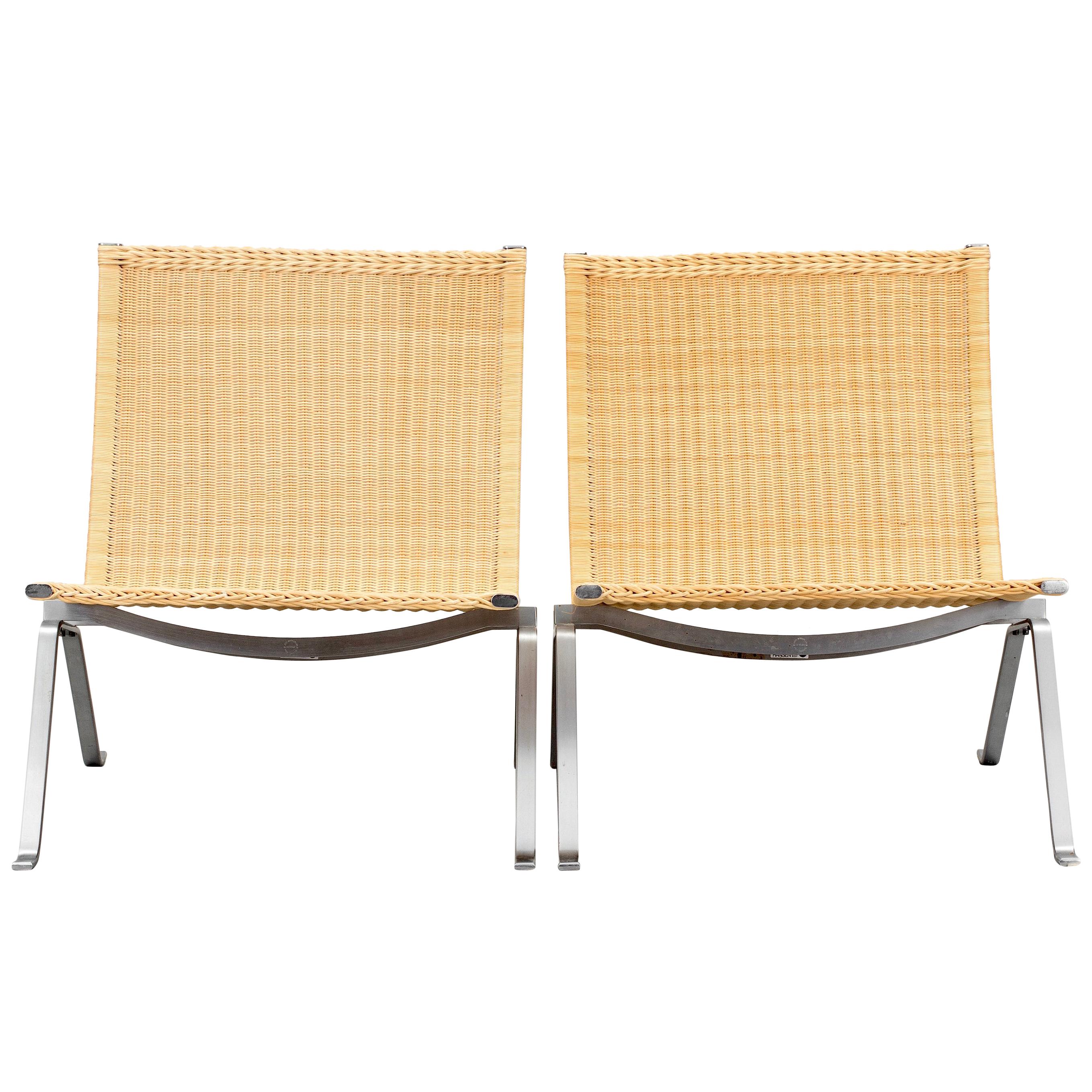 Poul Kjærholm PK-22 Pair of Easy Chairs For Sale