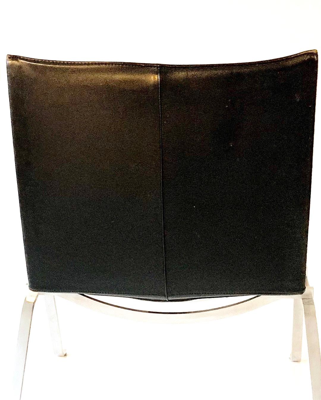 Poul Kjærholm PK 22 Vintage Black Leather Chair For Sale 8