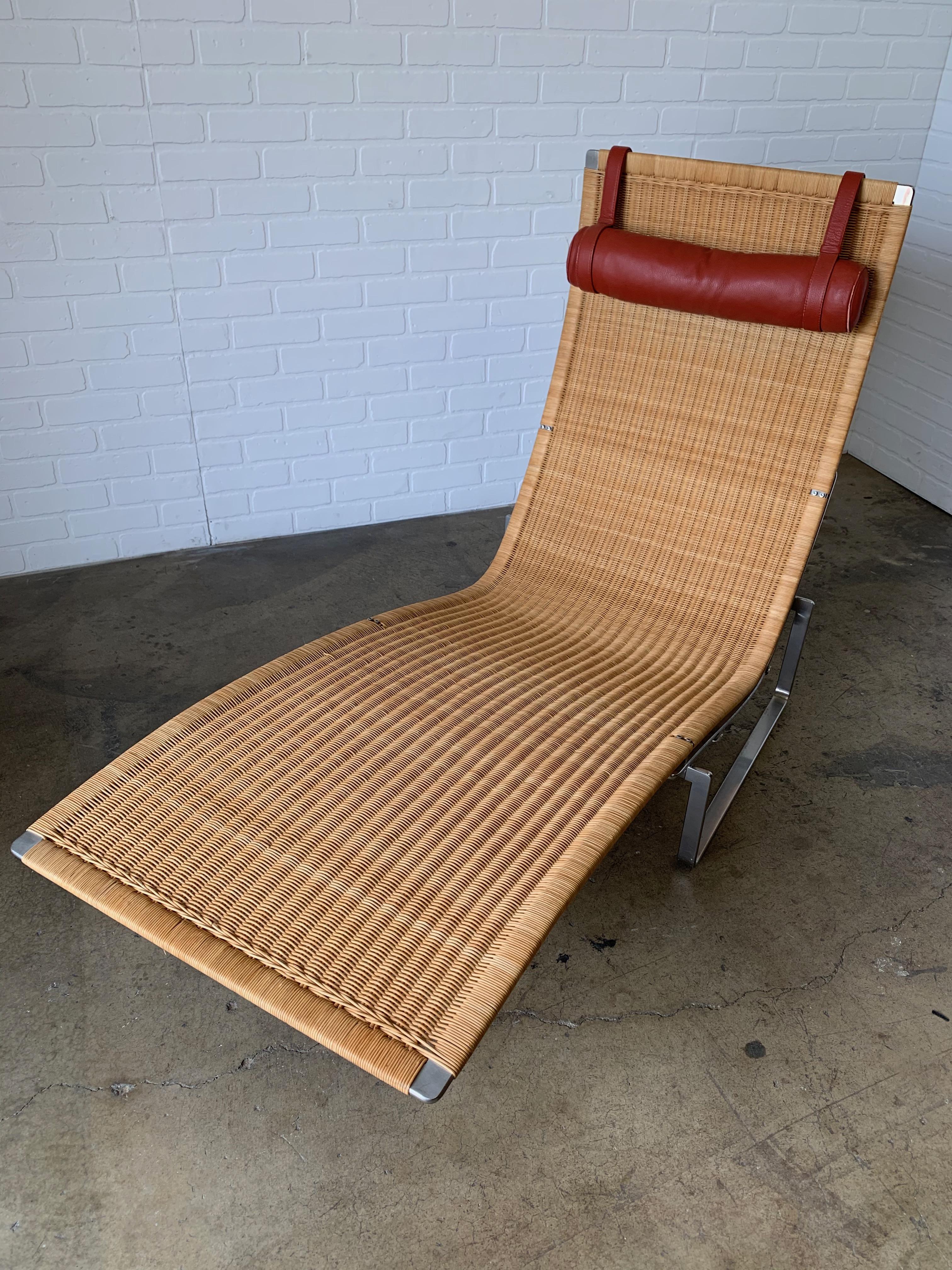 Poul Kjærholm PK 24 Chaise Lounge with Wicker Seat for Fritz Hansen 5