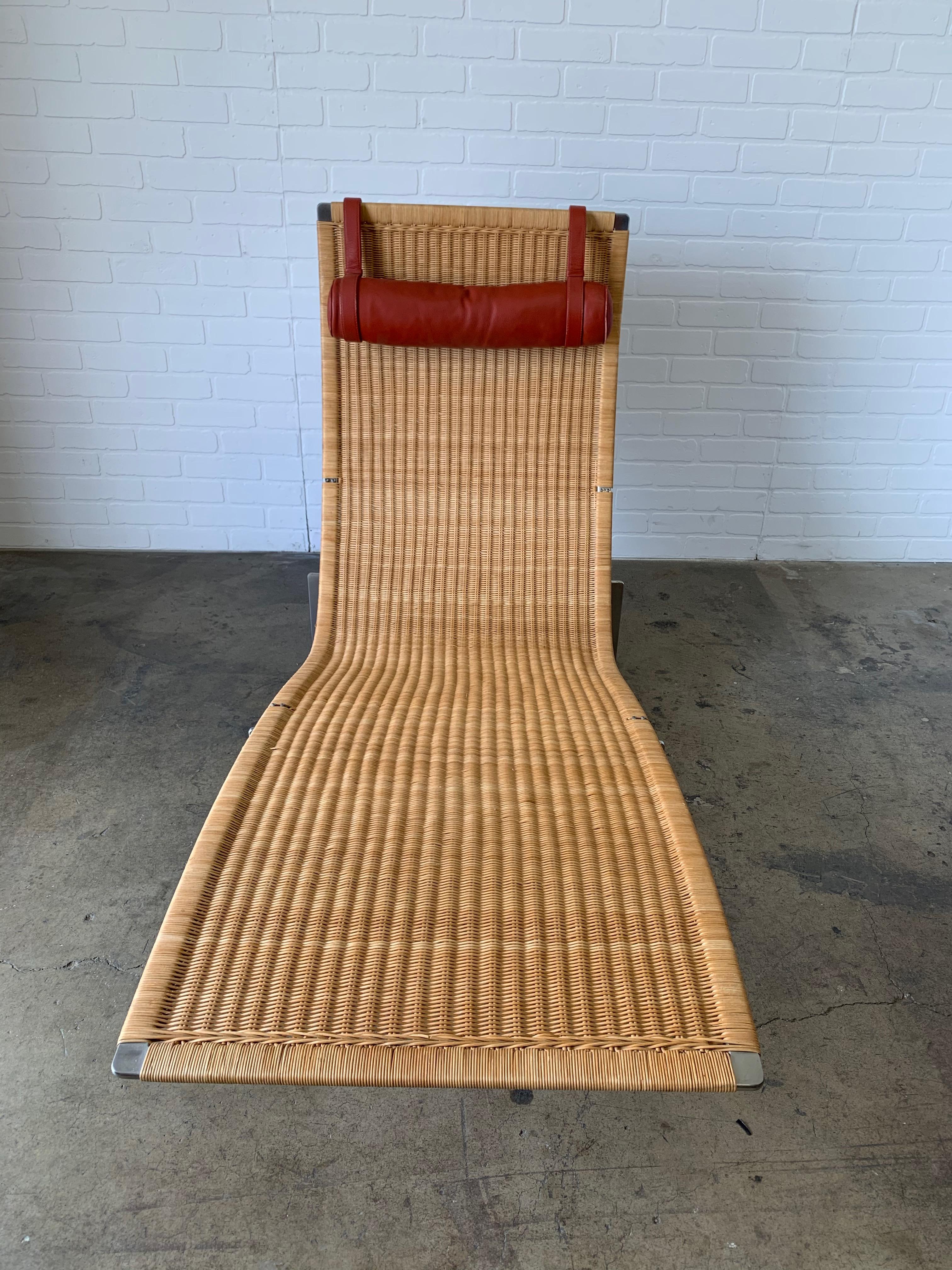 Poul Kjærholm PK 24 Chaise Lounge with Wicker Seat for Fritz Hansen 6