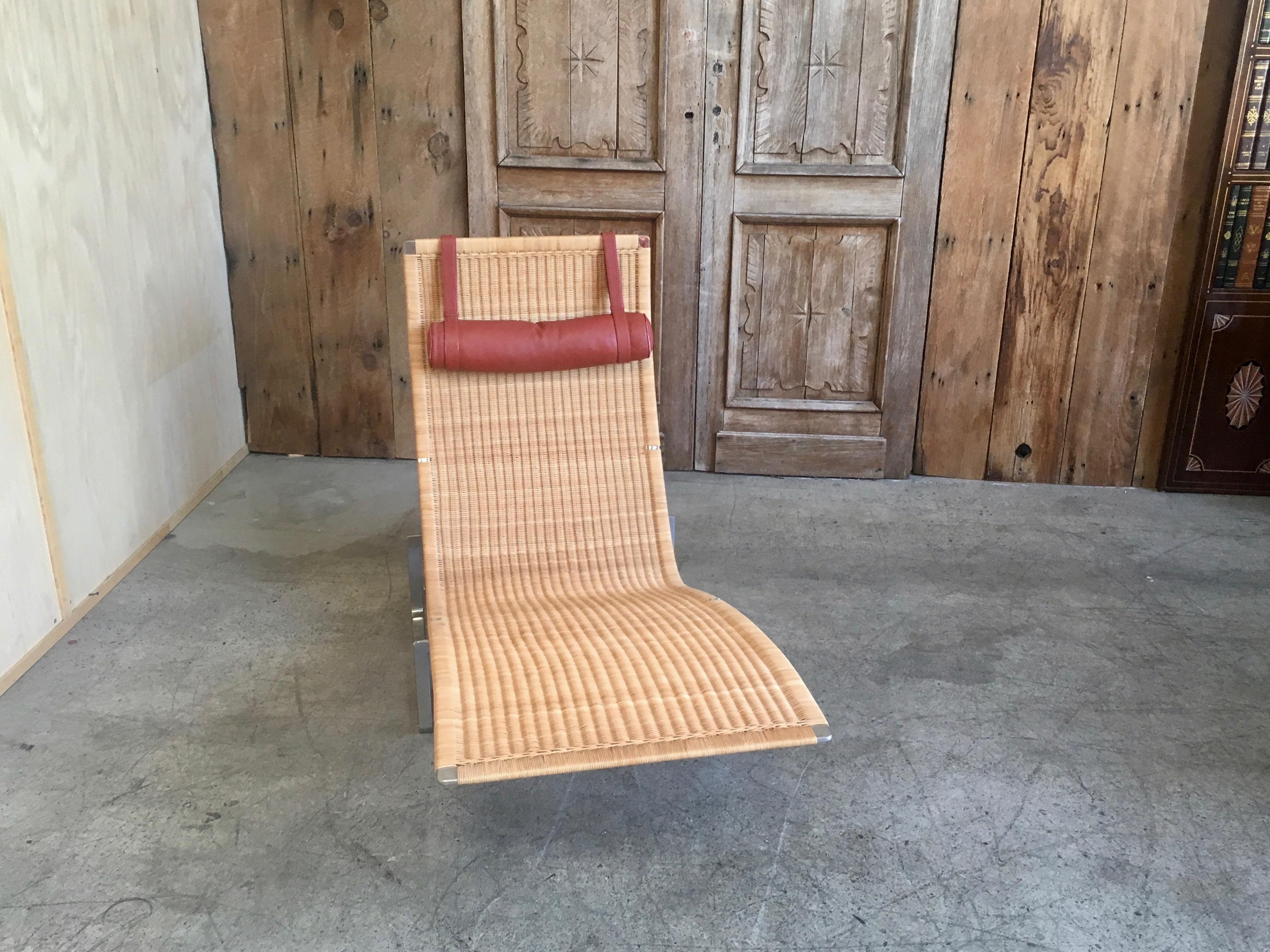 Poul Kjærholm PK 24 Chaise Longue with Wicker Seat for Fritz Hansen 2