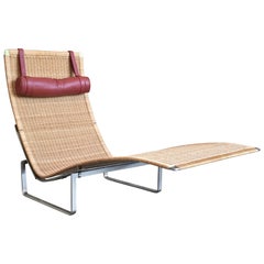 Poul Kjærholm PK 24 Chaise Longue with Wicker Seat for Fritz Hansen