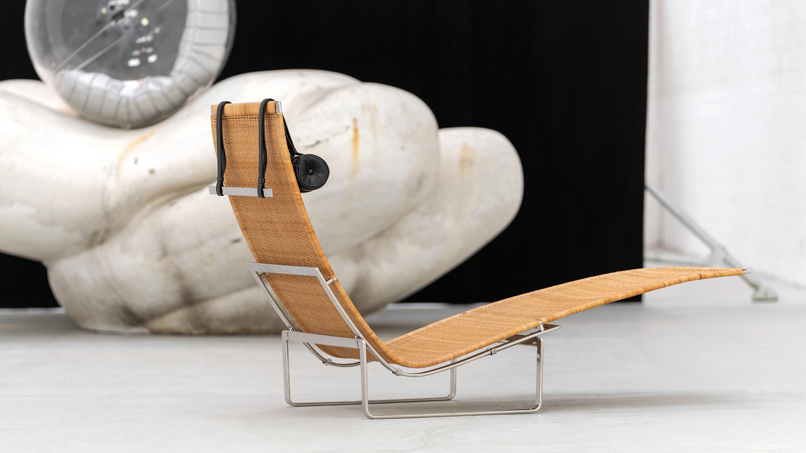 Hand-Crafted Poul Kjærholm - PK 24 Lounge Chair 1994 by Fritz Hansen Recliner Chaise Longue