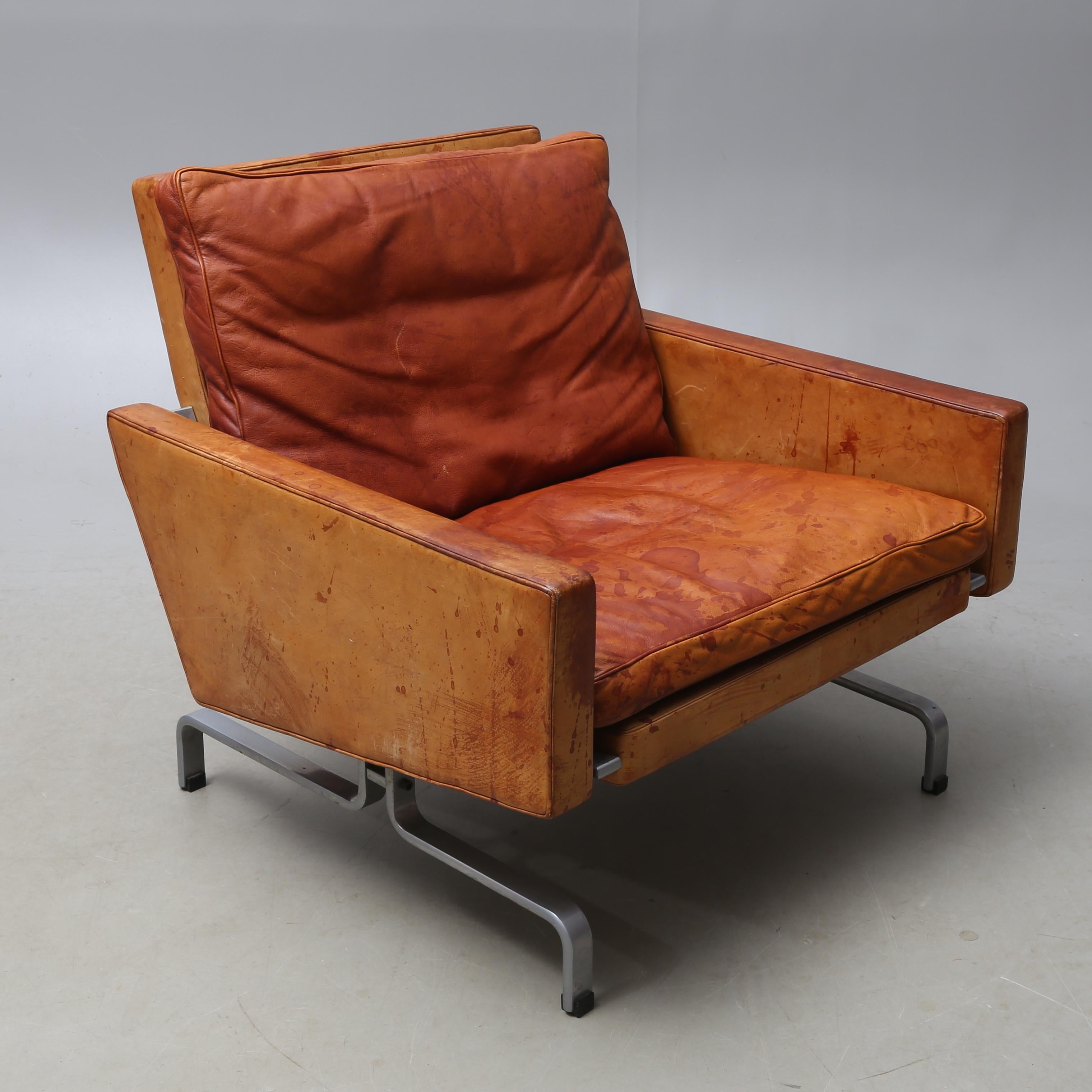Scandinavian Modern Poul Kjaerholm PK-31/1 Lounge Chairs in Cognac Leather