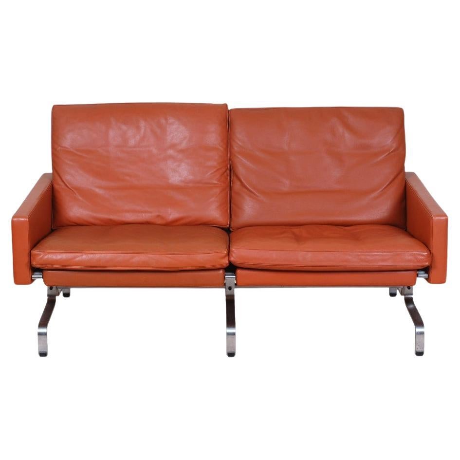 Poul Kjrholm Pk-31/2 Sofa von Kold Christensen mit cognacfarbenem Leder