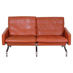 Poul Kjrholm Pk-31/2 Sofa von Kold Christensen mit cognacfarbenem Leder