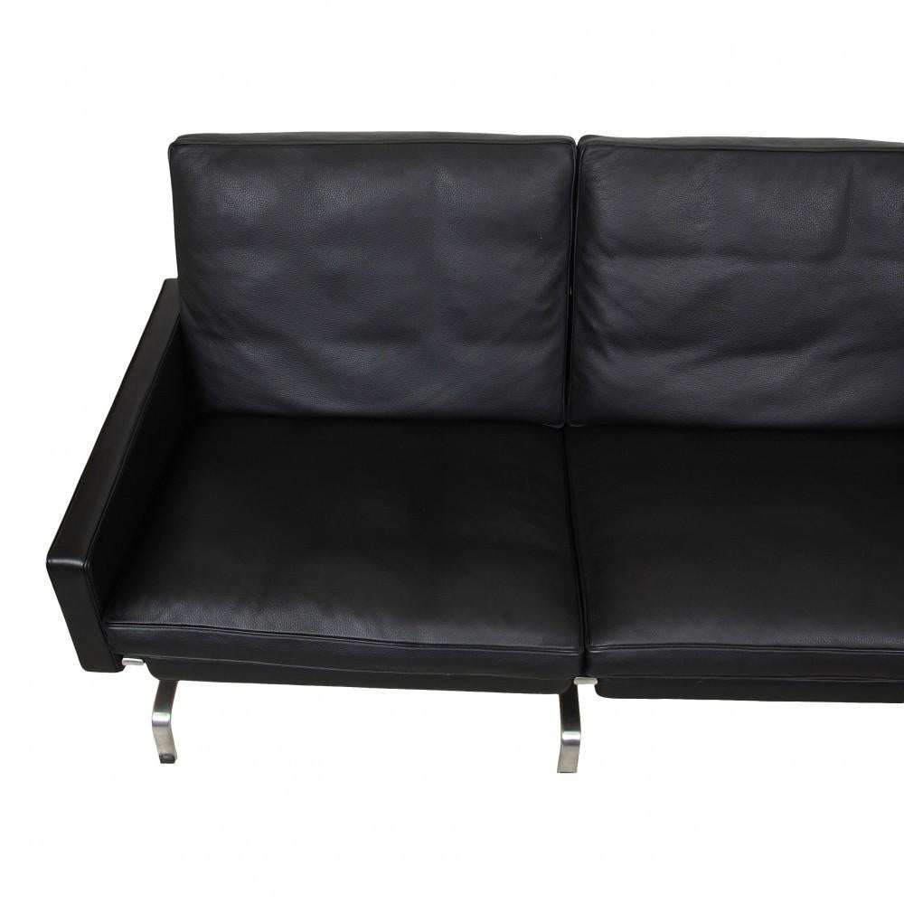 Mid-20th Century Poul Kjærholm Pk-31/3 Sofa in Black Leather, 2007