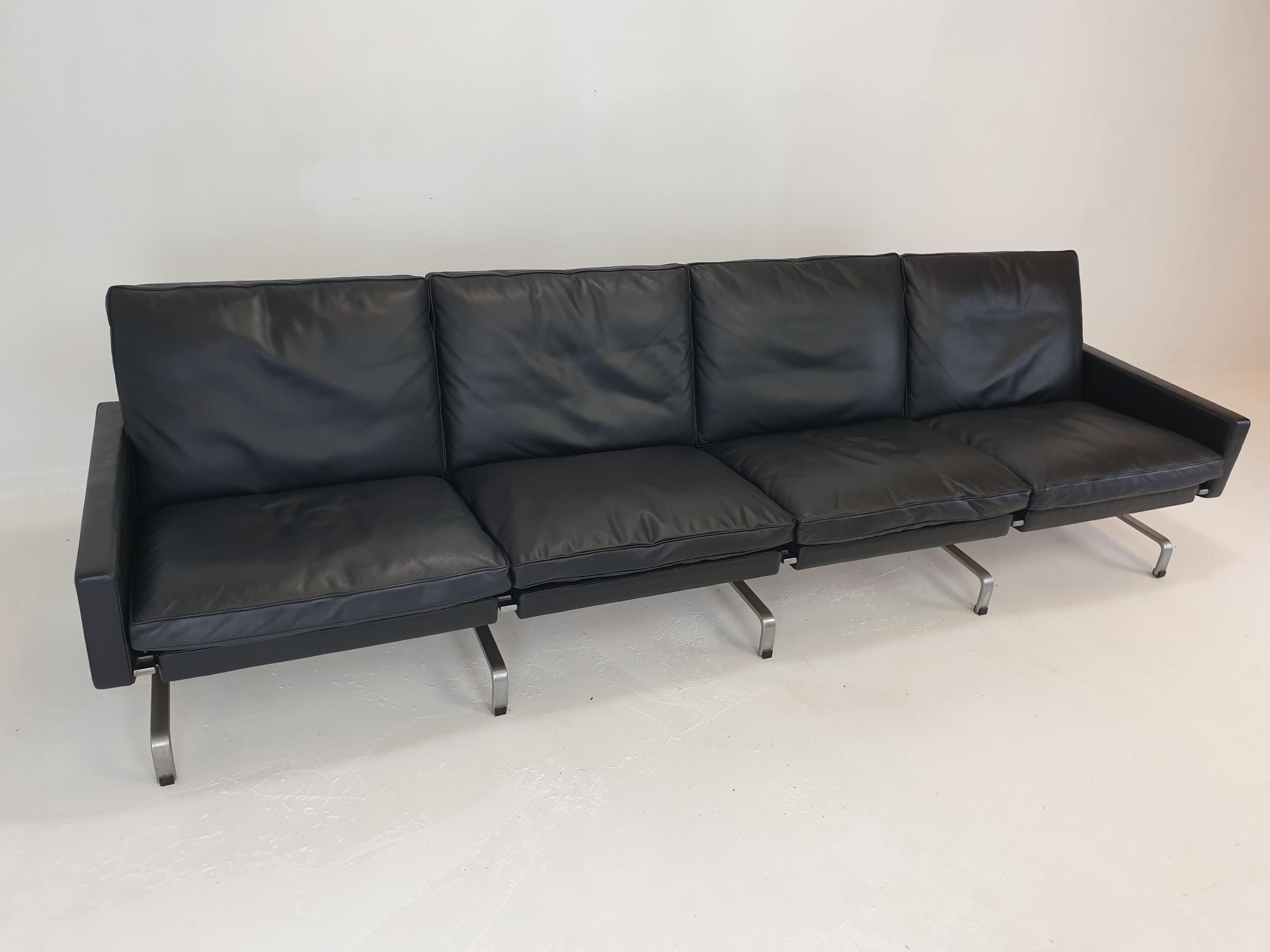 Mid-Century Modern Poul Kjærholm PK-31/4 Sofa by E. Kold Christensen, Denmark, 1950's For Sale