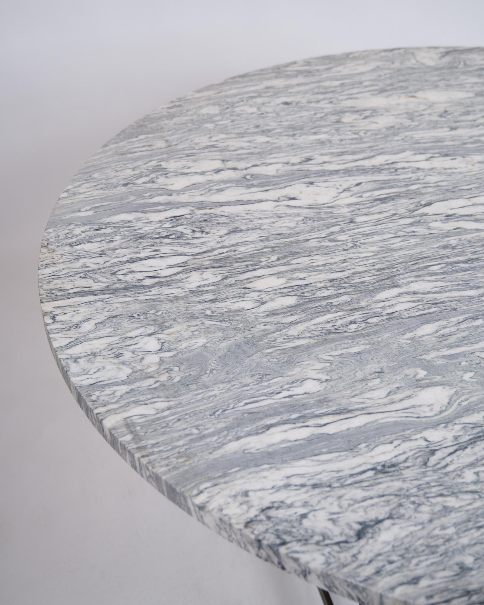 Mid-Century Modern Poul Kjærholm Pk 54 Dining Table With Cipollini Marble For E. Kold Christensen For Sale