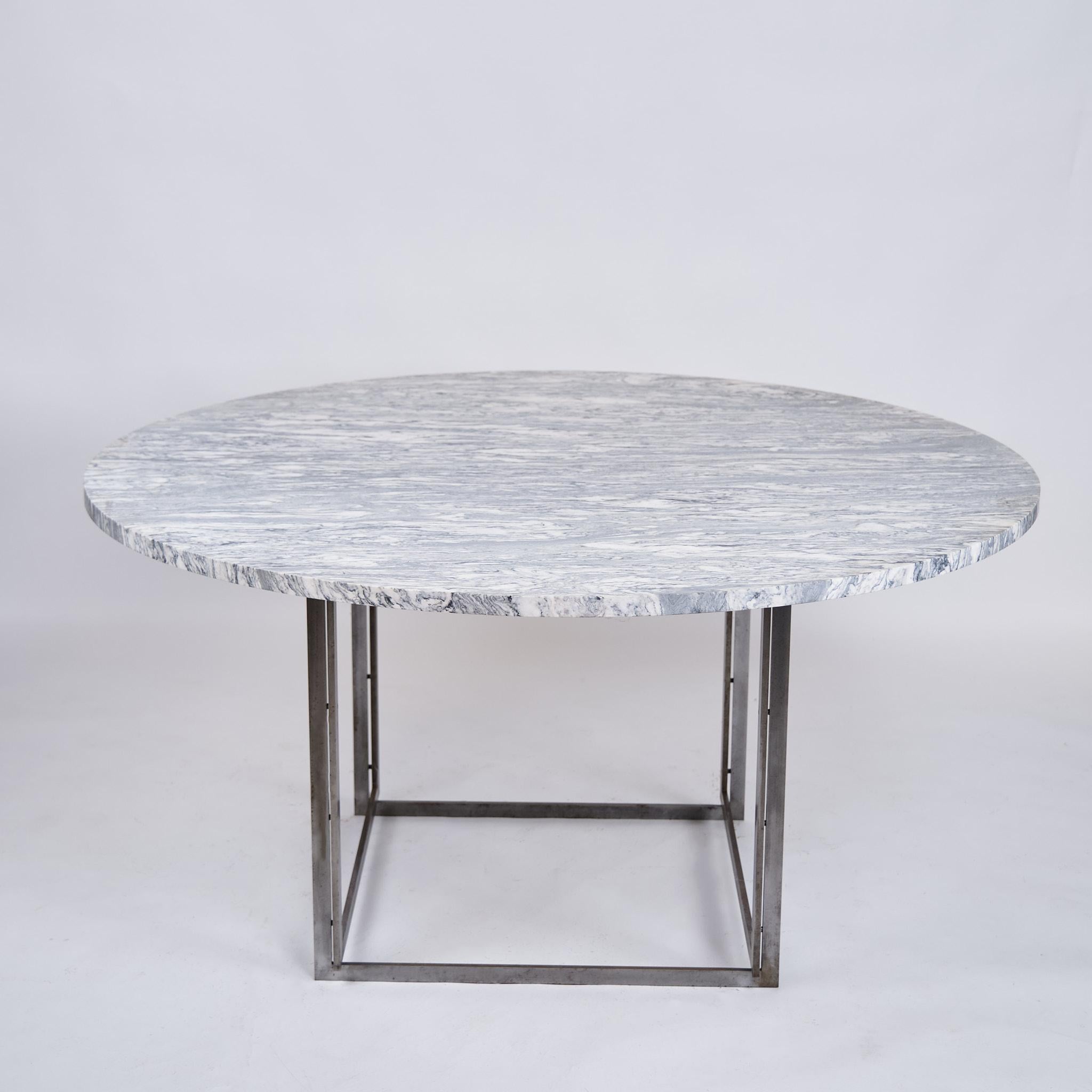 Poul Kjærholm Pk 54 Dining Table With Cipollini Marble For E. Kold Christensen For Sale 1