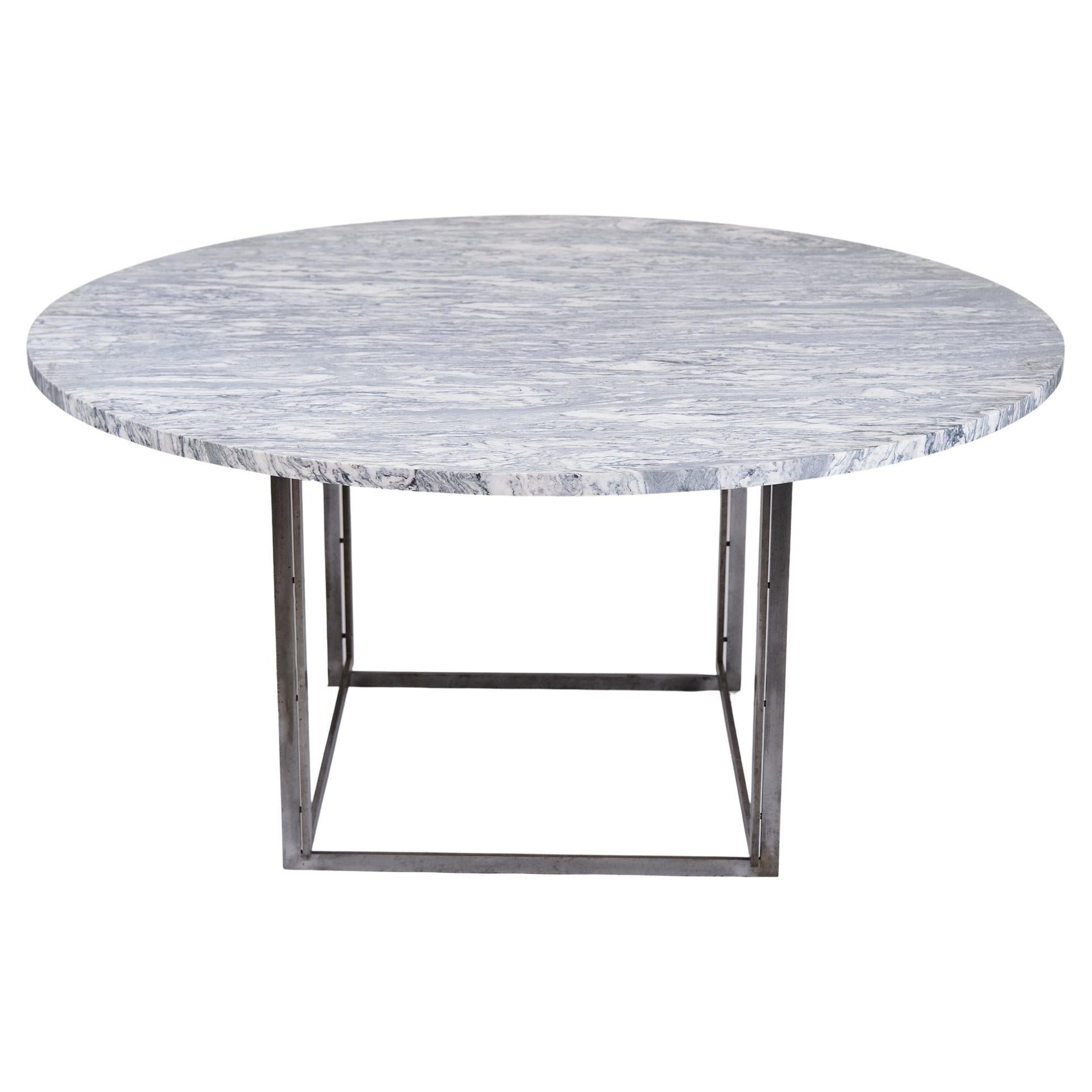 Table de salle à manger Poul Kjærholm Pk 54 avec marbre Cipollini pour E. Kold Christensen