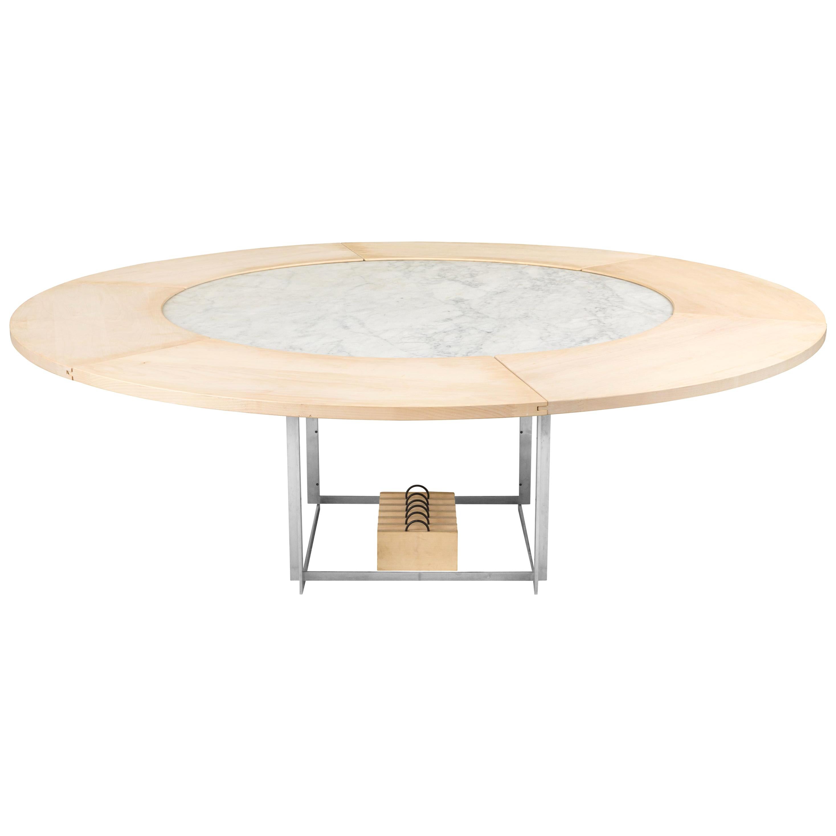 Poul Kjaerholm PK 54 Marble Dining Table with Maple Extensions for Fritz  Hansen For Sale at 1stDibs