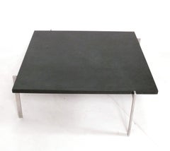 Poul Kjaerholm PK 61 Slate and Steel Coffee Table Clean Lined Midcentury Design