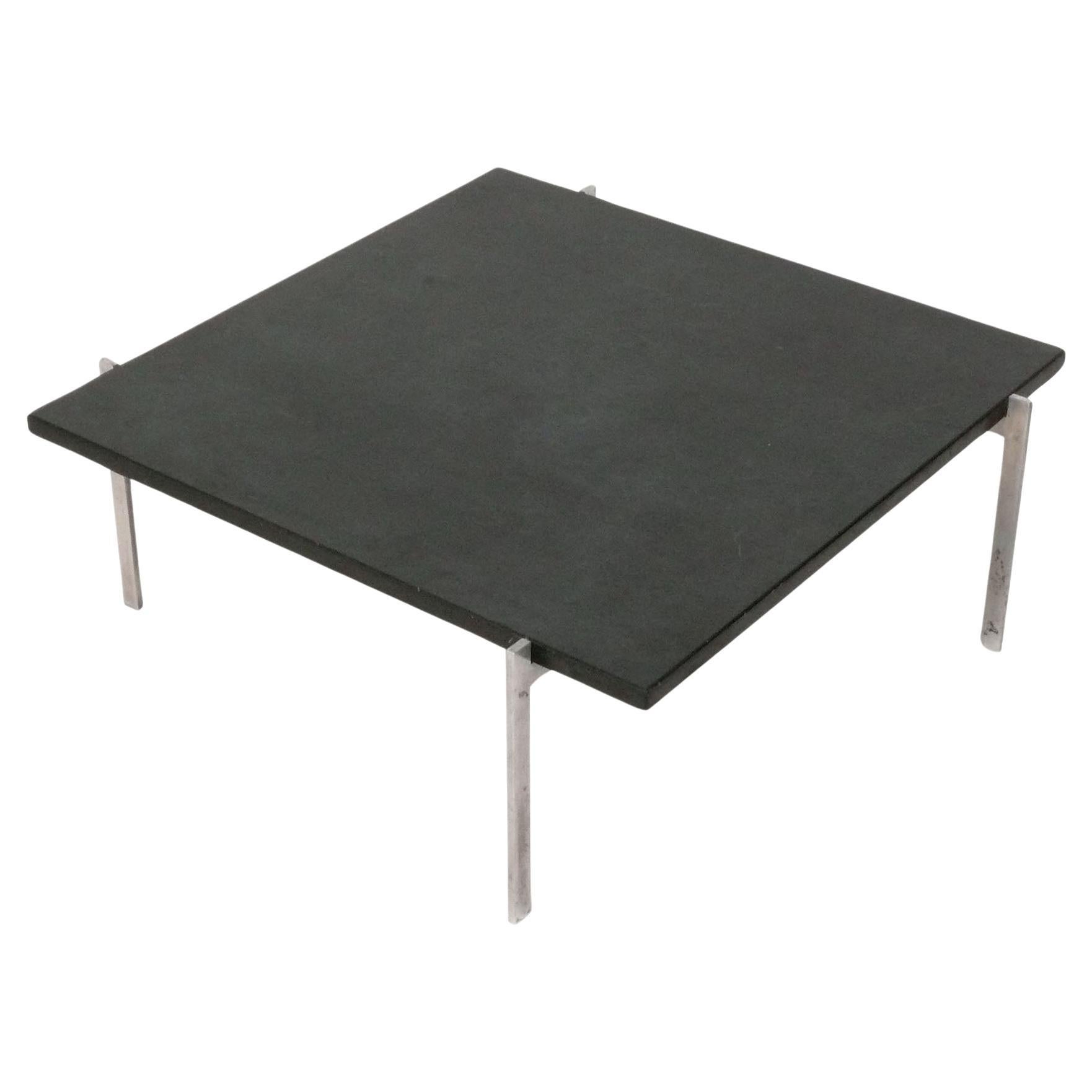 Poul Kjaerholm PK 61 Table basse en ardoise et acier Design Line Line du milieu du siècle dernier en vente