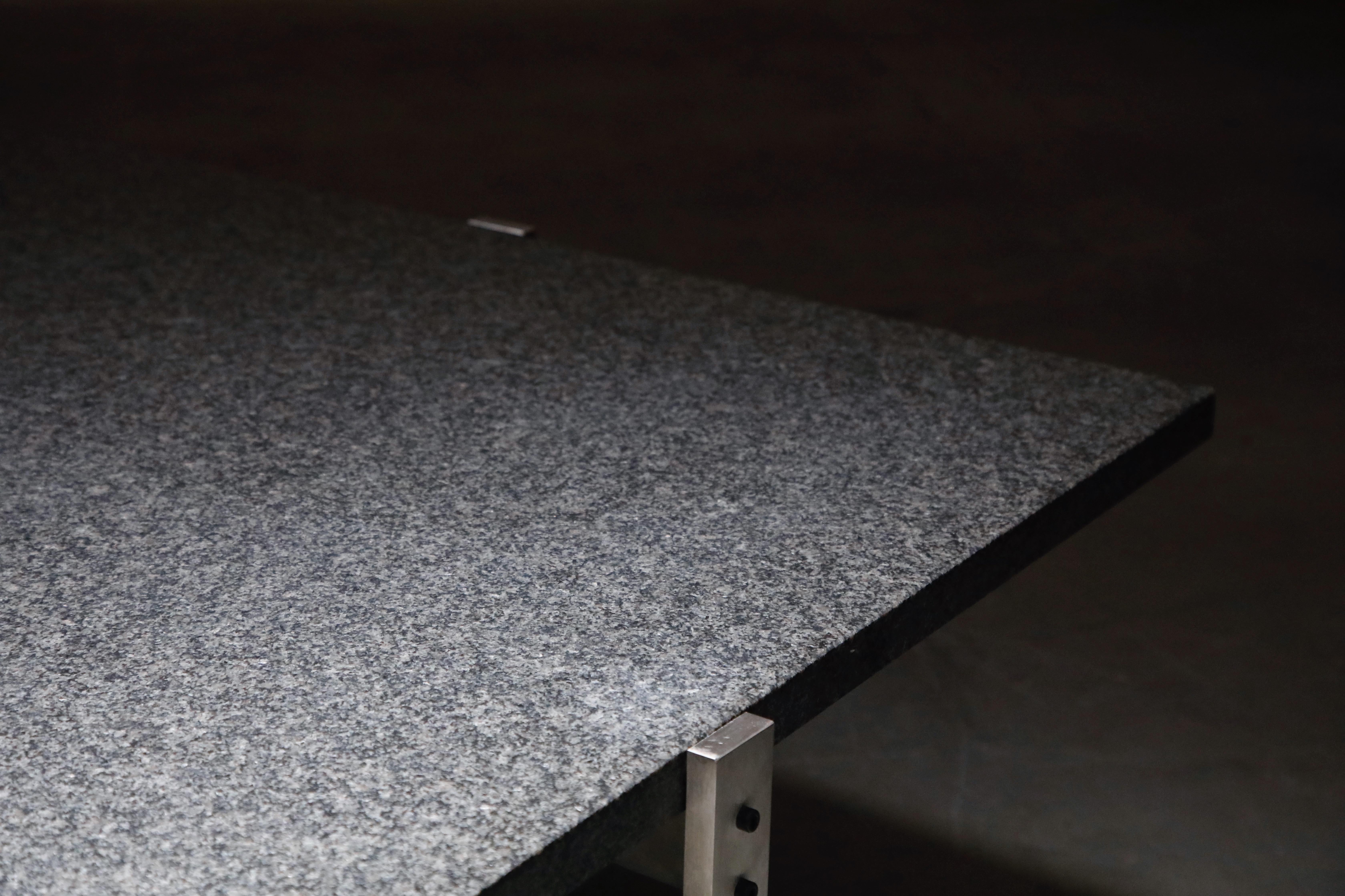 Poul Kjærholm 'PK-65' Steel and Honed Granite Coffee Table, Signed 11
