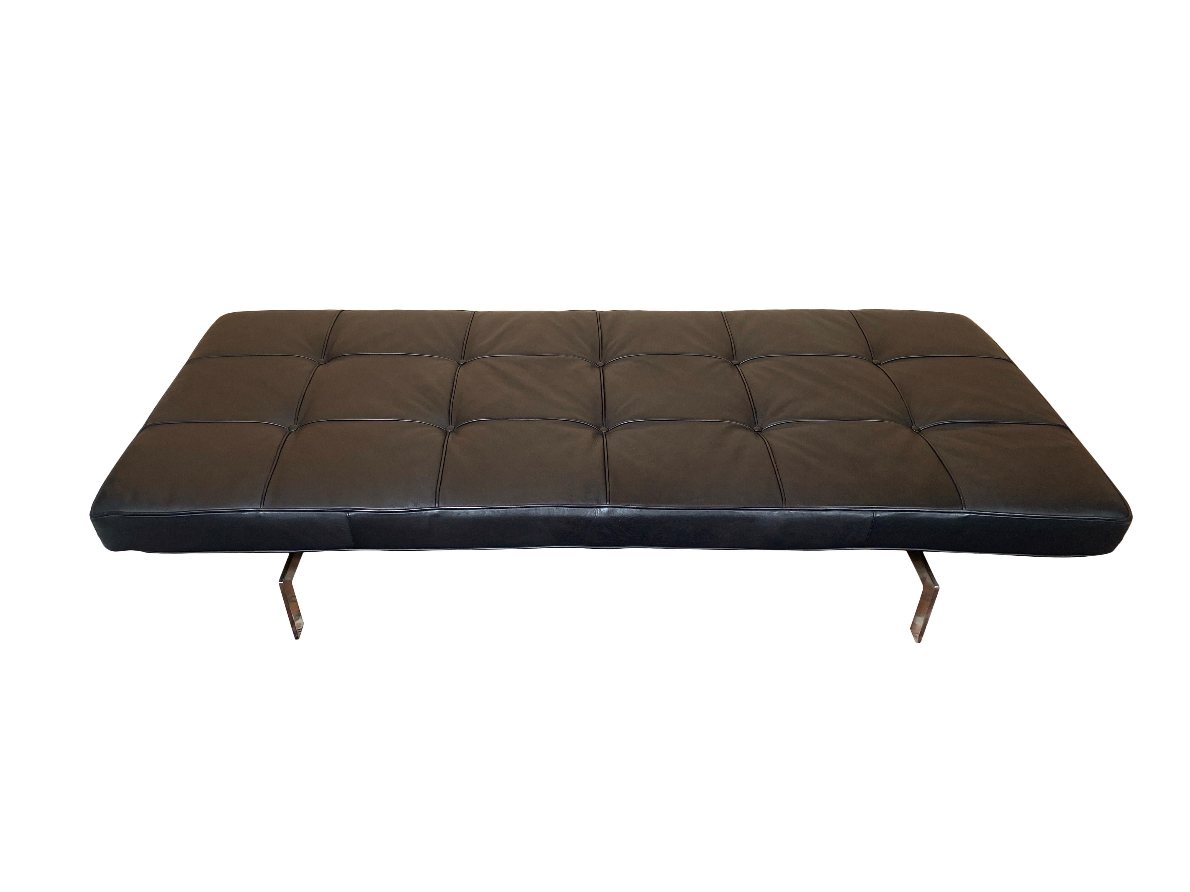 Poul Kjaerholm PK 80 Tagesbett schwarzes Leder E. Kold Christensen Dänemark 1960er Jahre (Skandinavische Moderne) im Angebot