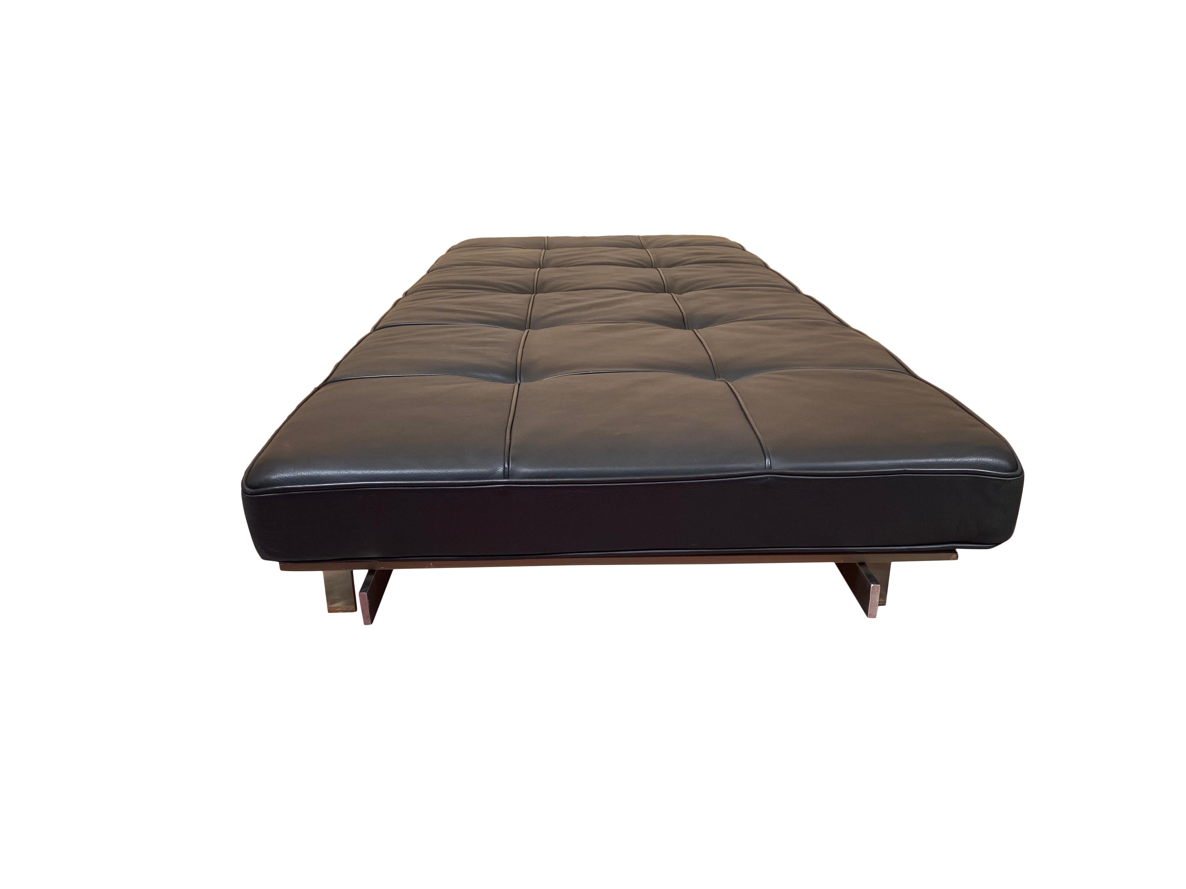 Poul Kjaerholm PK 80 Tagesbett schwarzes Leder E. Kold Christensen Dänemark 1960er Jahre (Mitte des 20. Jahrhunderts) im Angebot