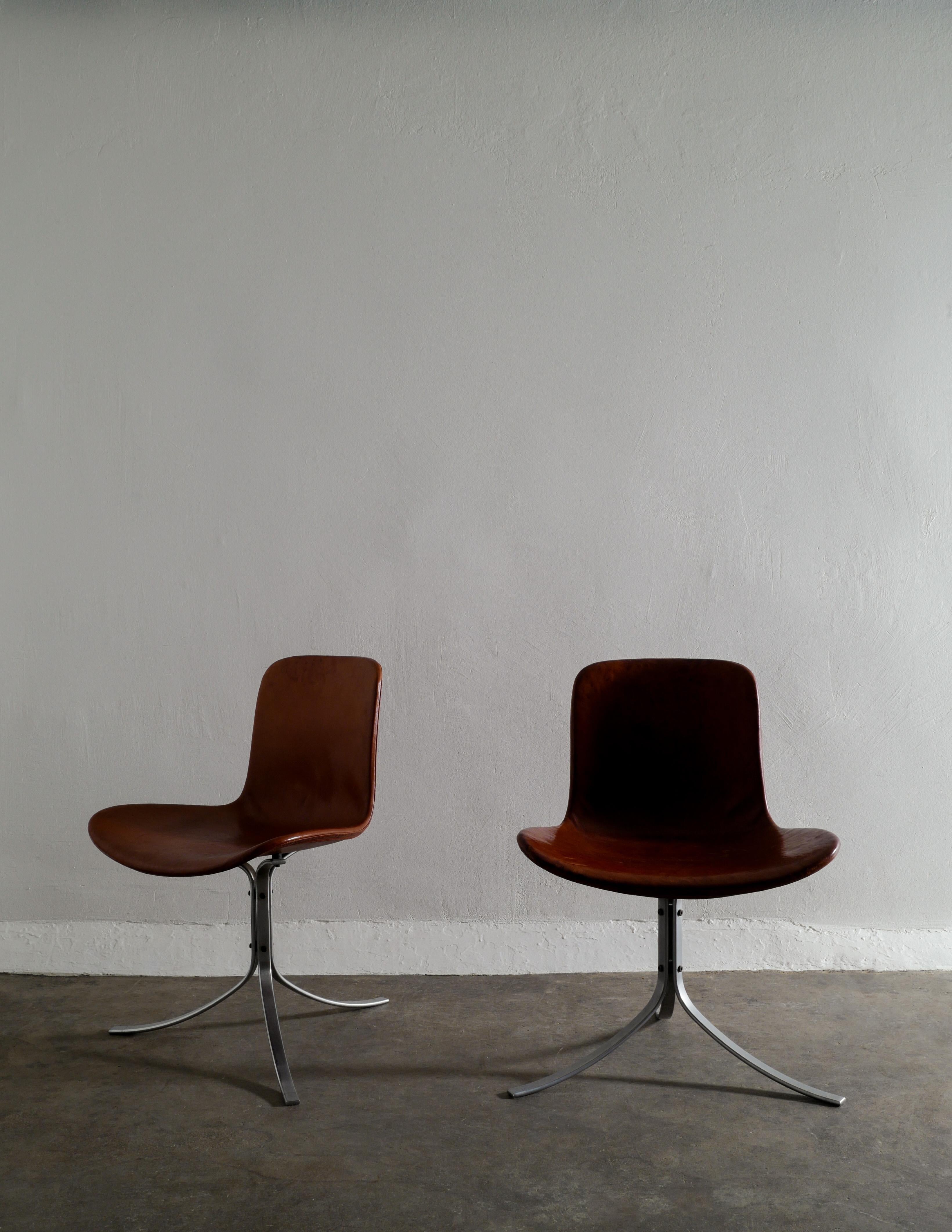 Scandinavian Modern Poul Kjaerholm PK-9 Dining Chairs Produced by E. Kold Christensen, Denmark 1960s