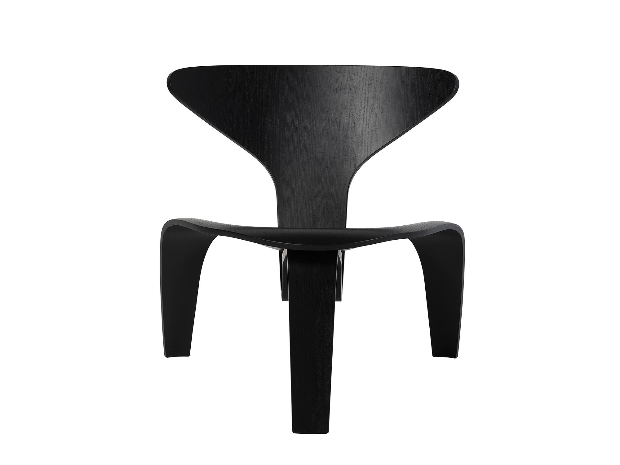 Veneer Poul Kjærholm 'PK0 A' Chair for Fritz Hansen in Black Colored Ash For Sale