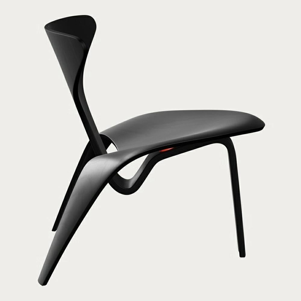 Poul Kjaerholm PK0 A Lounge Chair Schwarz Esche für Fritz Hansen (Skandinavische Moderne) im Angebot